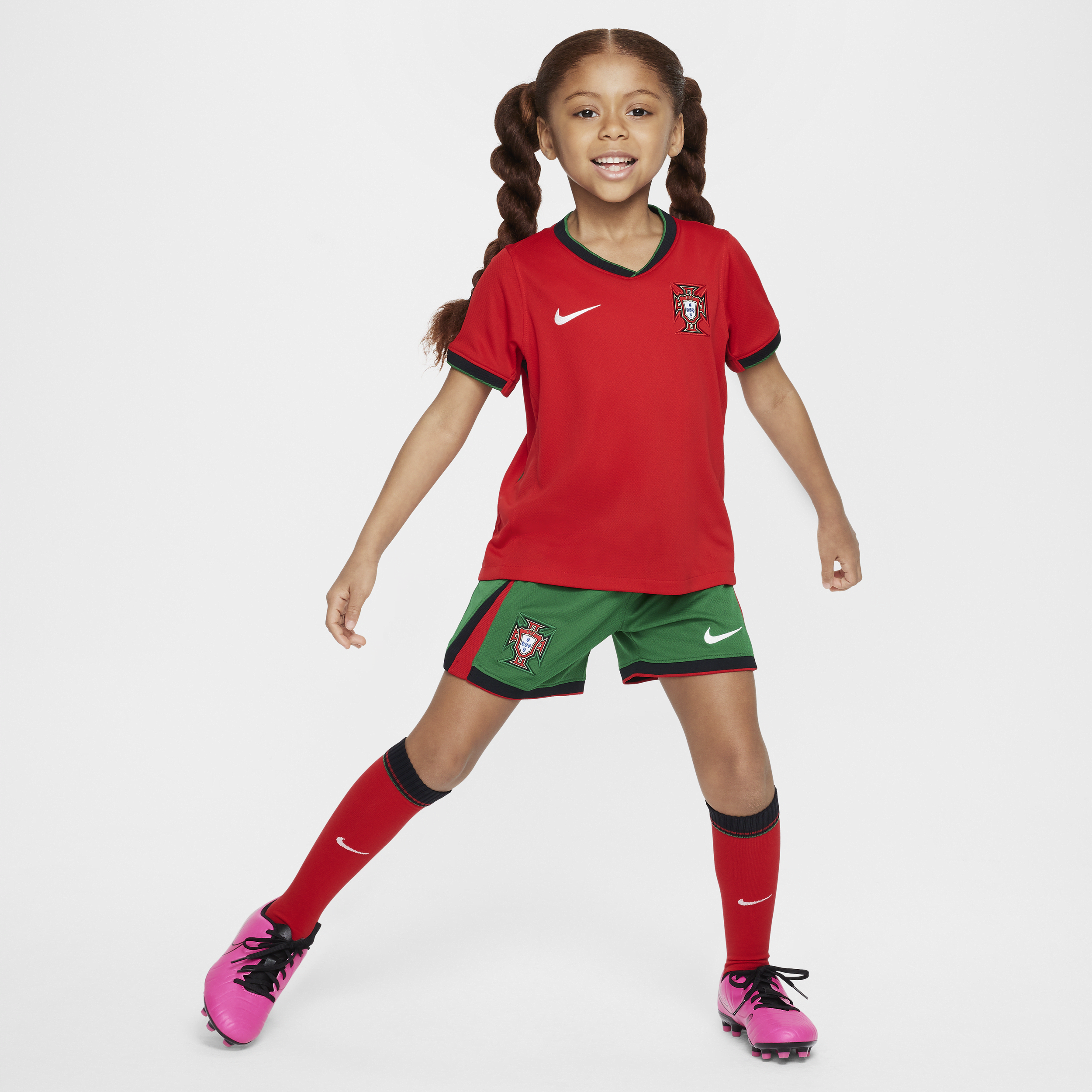 Divisa da calcio replica in 3 pezzi Nike Portogallo 2024 Stadium per bambino/a – Home - Rosso