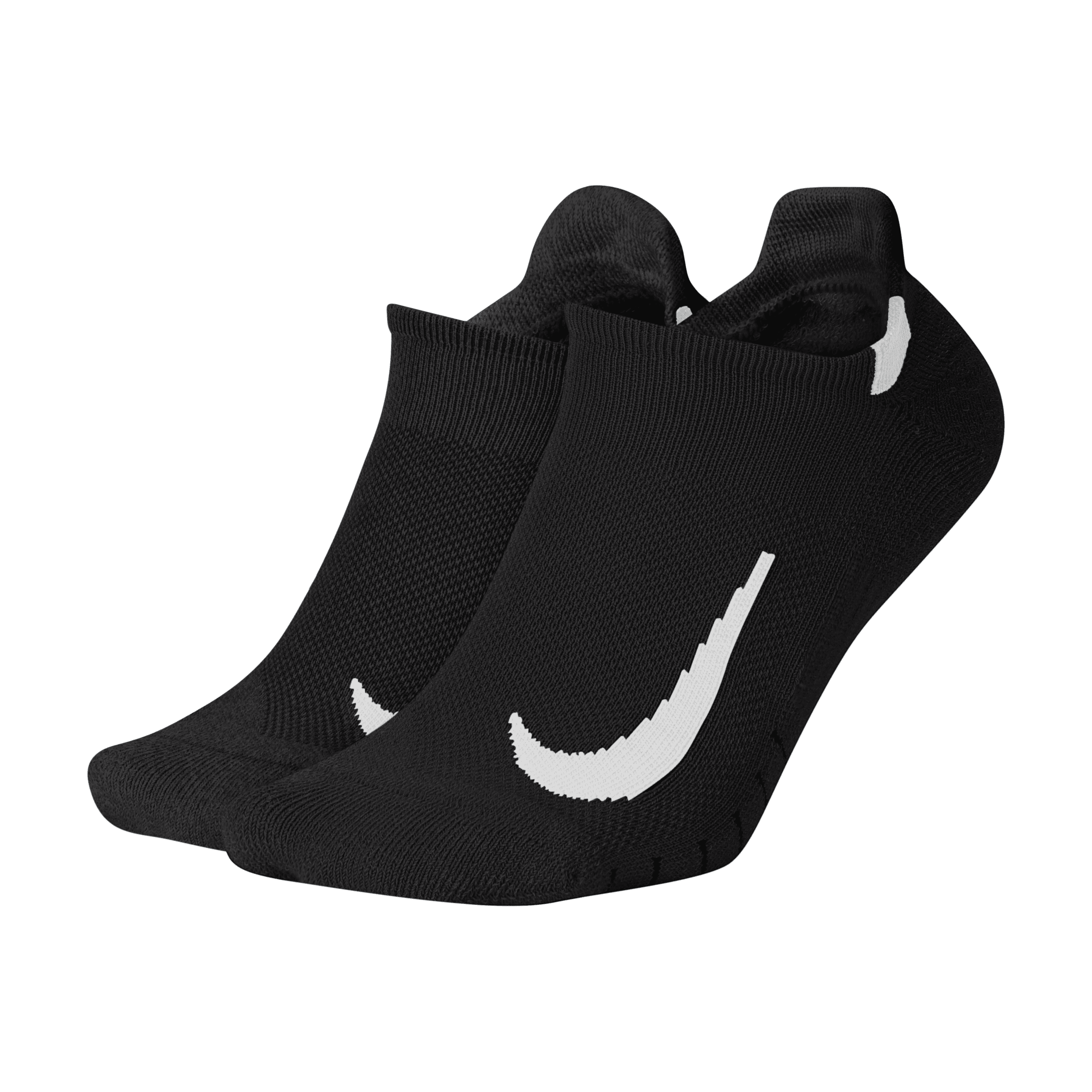 Ikke-synlige Nike Multiplier-strømper til løb (2 par) - sort