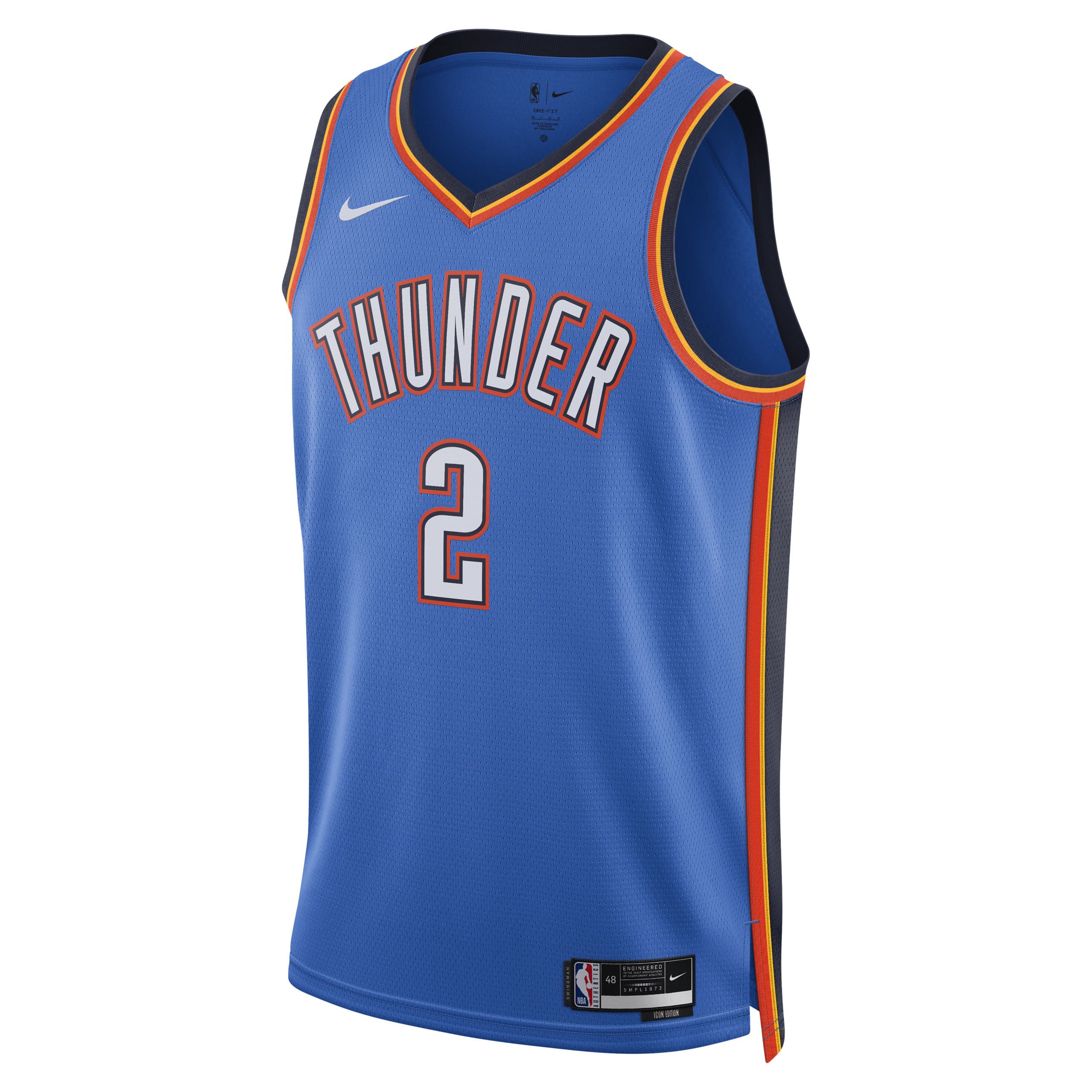 Oklahoma City Thunder Icon Edition 2022/23 Nike Dri-FIT NBA Swingman-trøje til mænd - blå