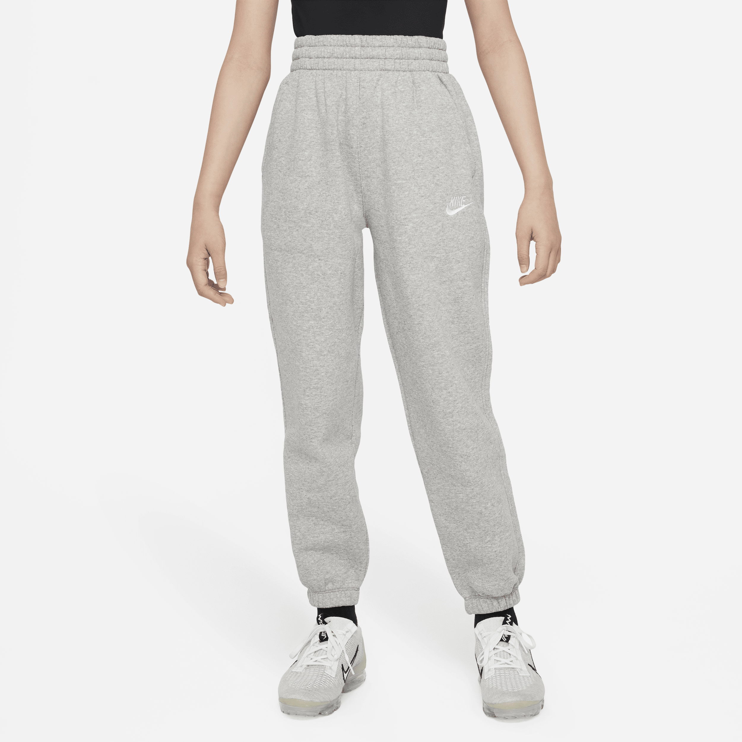 Løstsiddende Nike Sportswear Club Fleece-bukser til større børn (piger) - grå