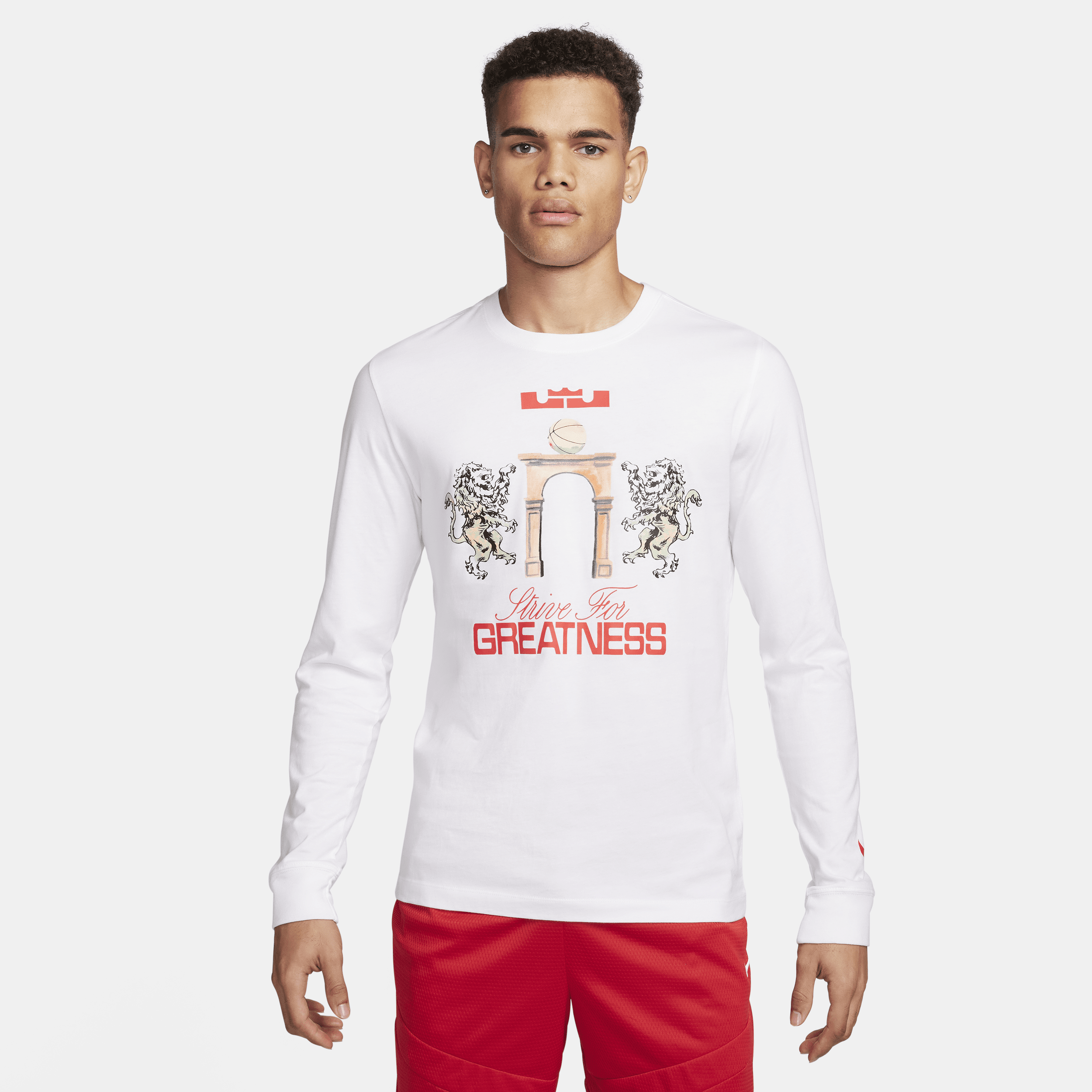 Nike Langærmet LeBron-T-shirt til mænd - hvid