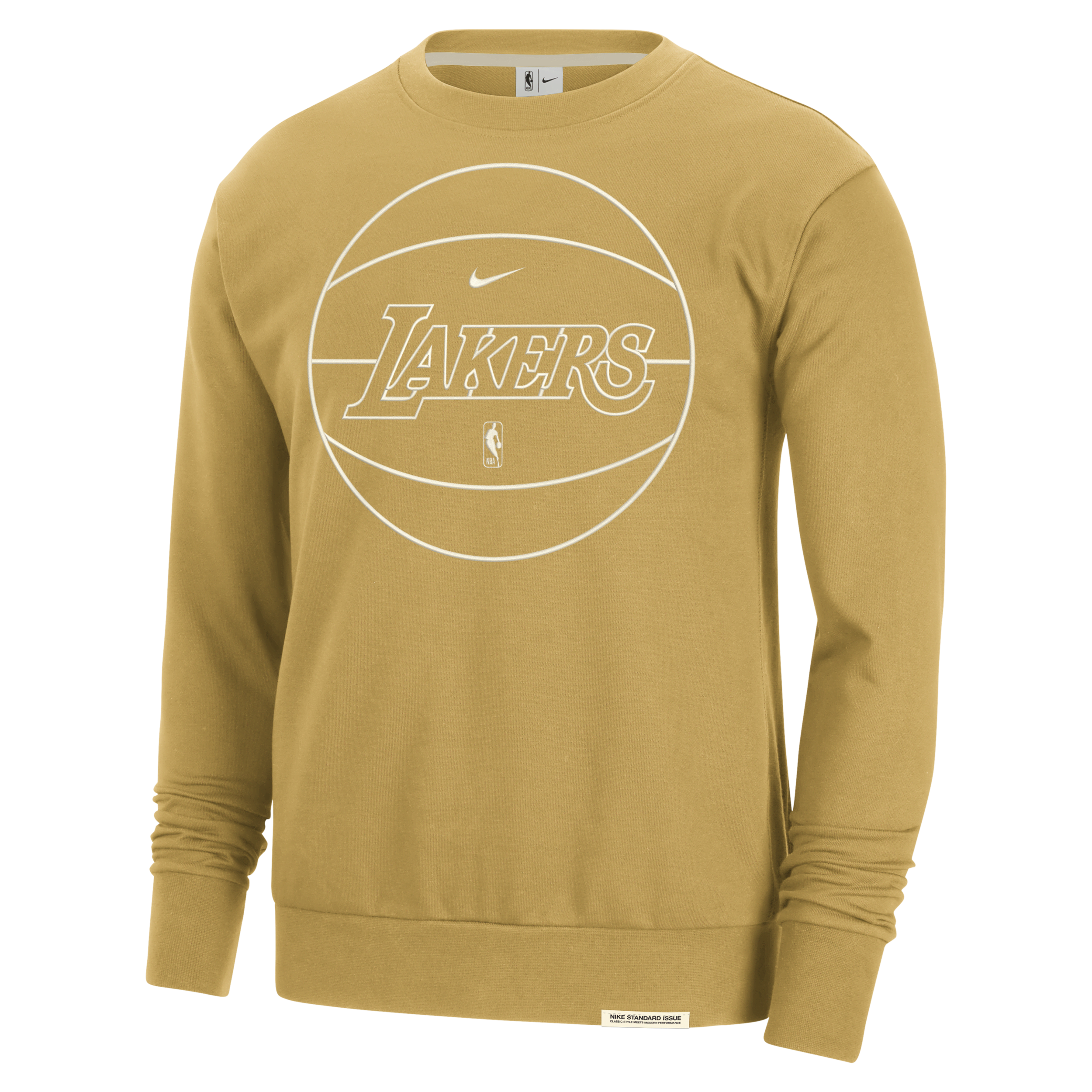 Los Angeles Lakers Standard Issue Nike Dri-FIT NBA-sweatshirt til mænd - brun