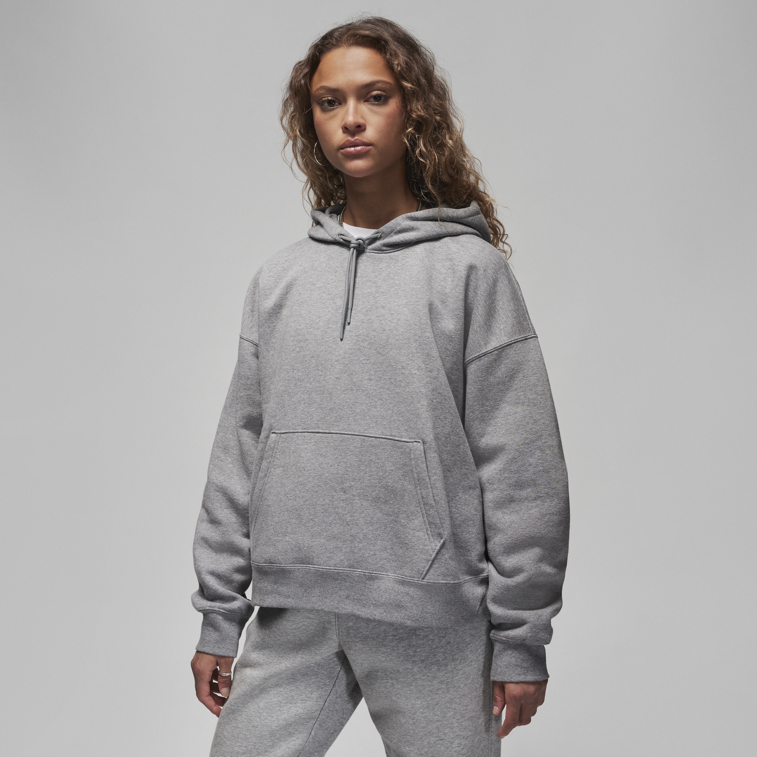 Nike Felpa pullover in fleece Blank con cappuccio Jordan – Donna - Grigio