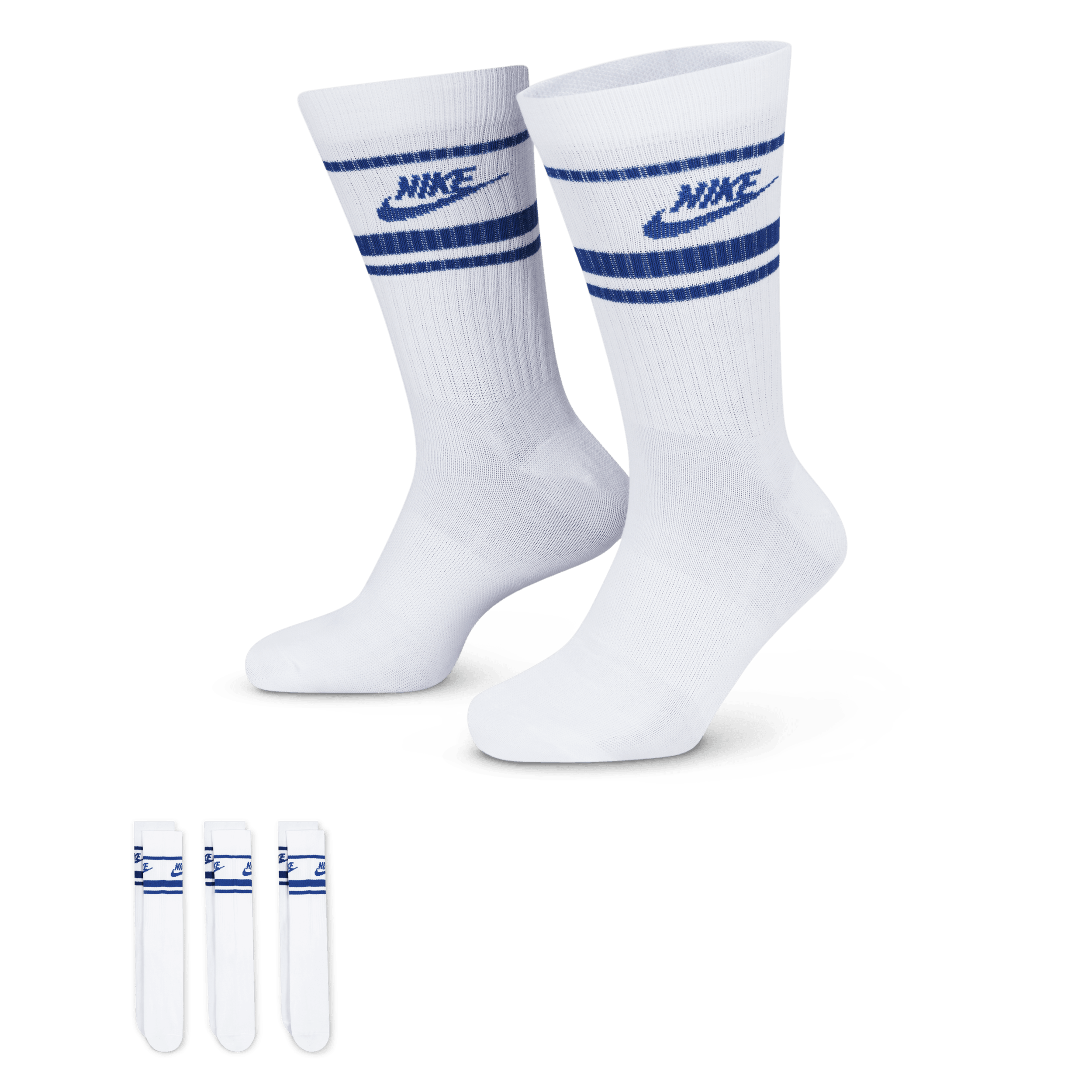 Nike Sportswear Dri-FIT Everyday Essential-crewstrømper (3 par) - hvid