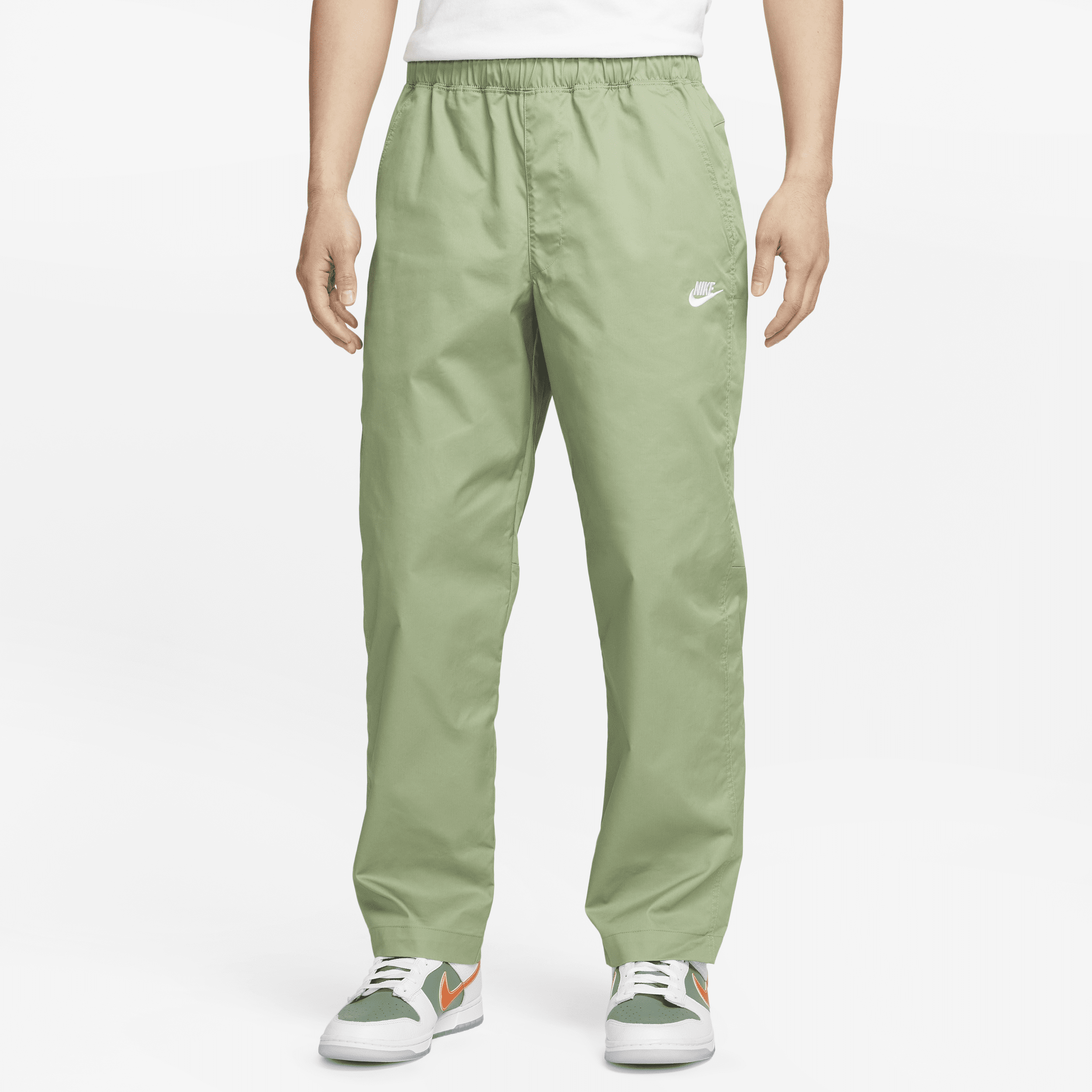 Vævede Nike Club-bukser med lige ben til mænd - grøn
