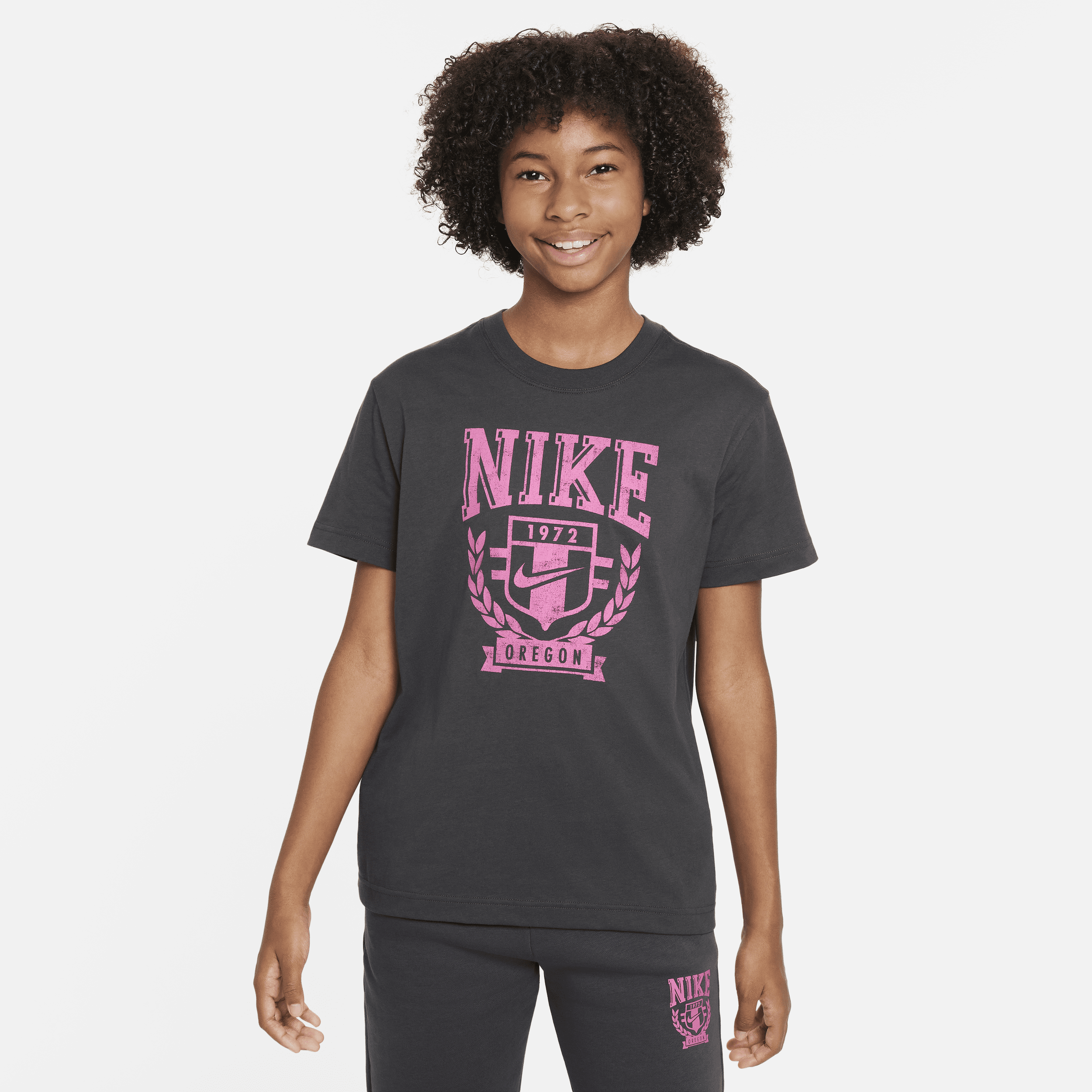 Nike Sportswear-T-shirt til større børn (piger) - grå