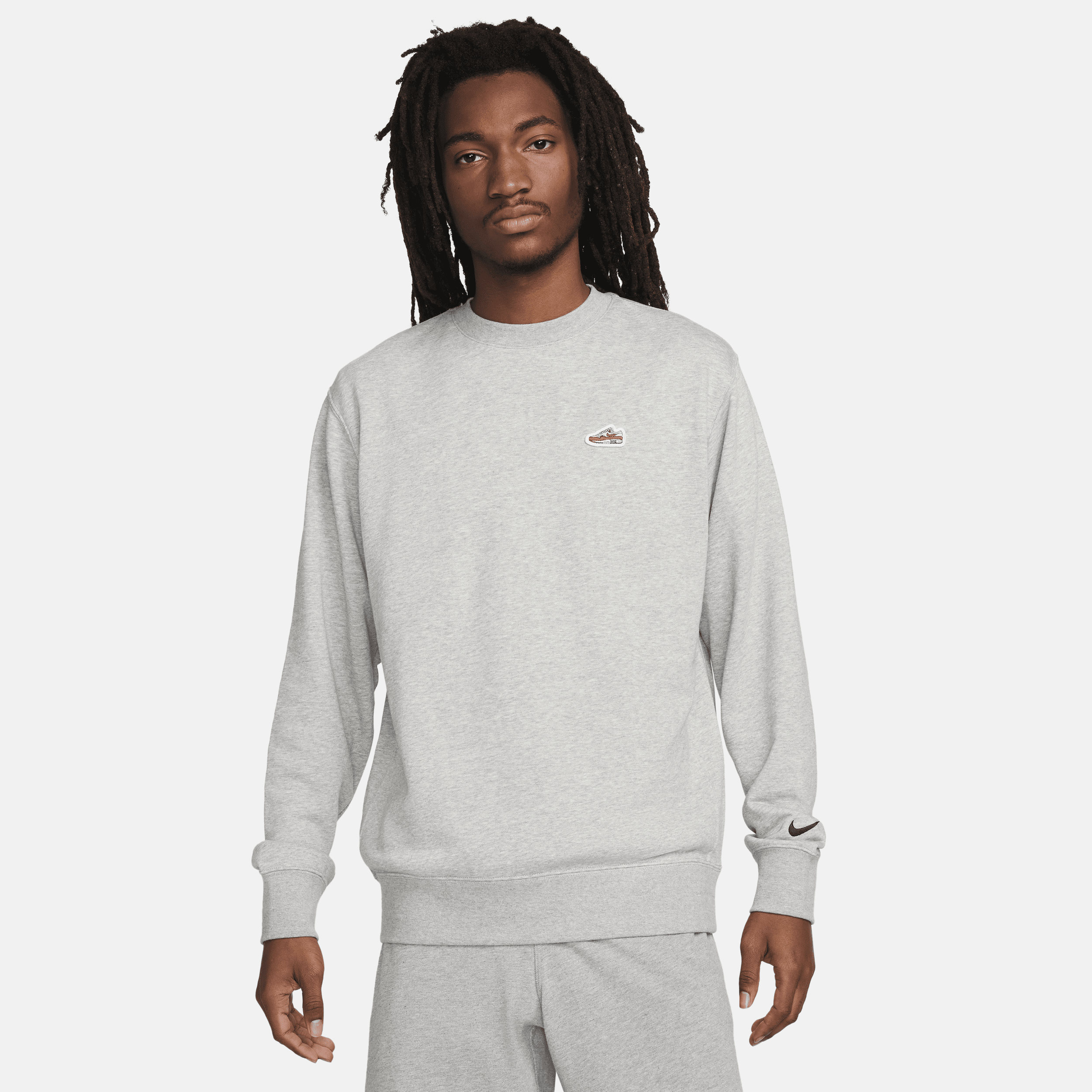 Nike Sportswear-sweatshirt med rund hals i french terry til mænd - grå