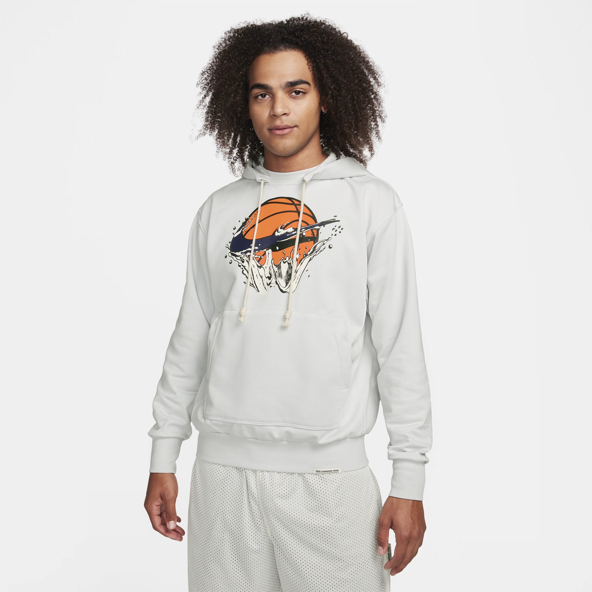 Nike Dri-FIT Standard Issue Basketbalhoodie voor heren - Grijs