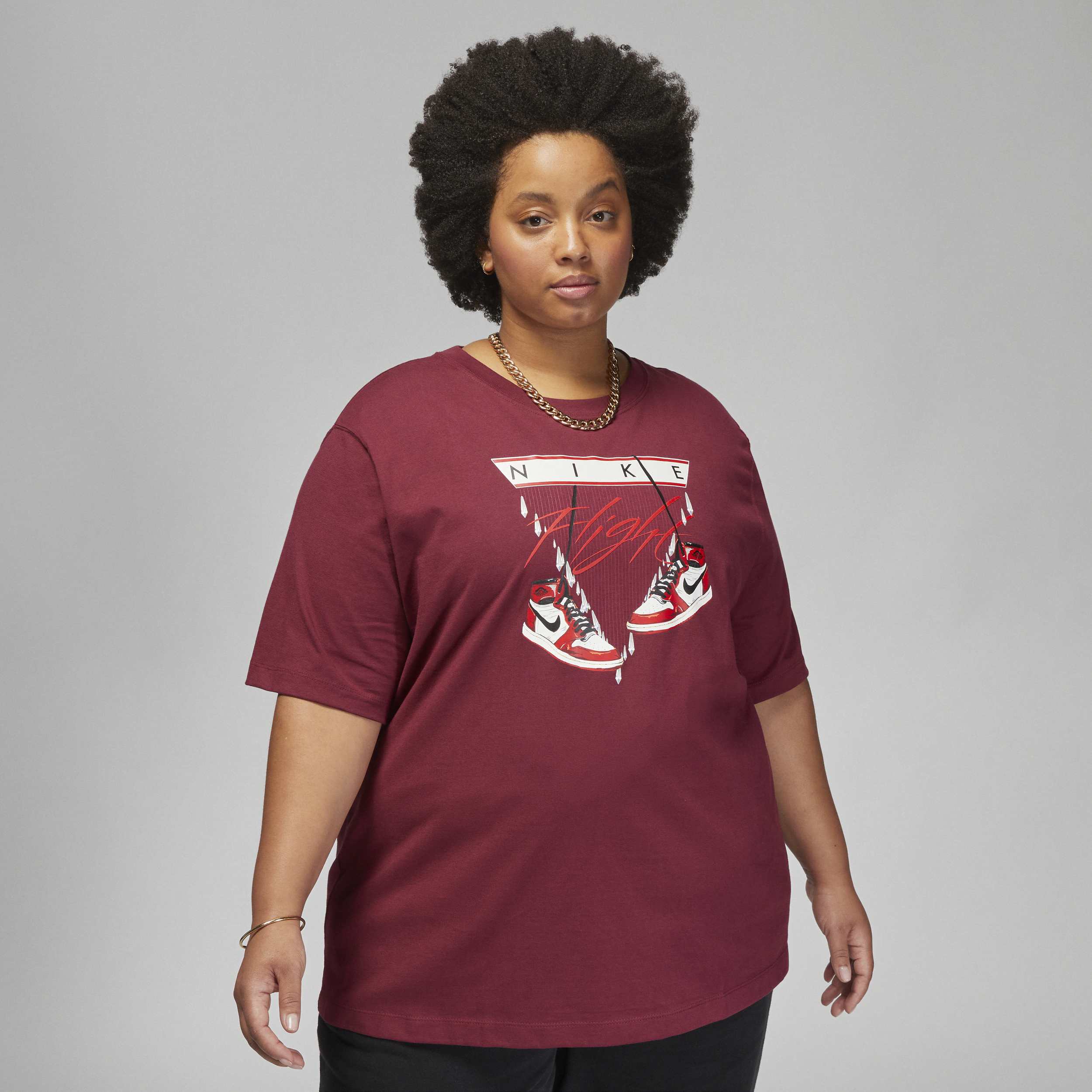 Jordan Flight-T-shirt med grafik til kvinder (plus size) - rød