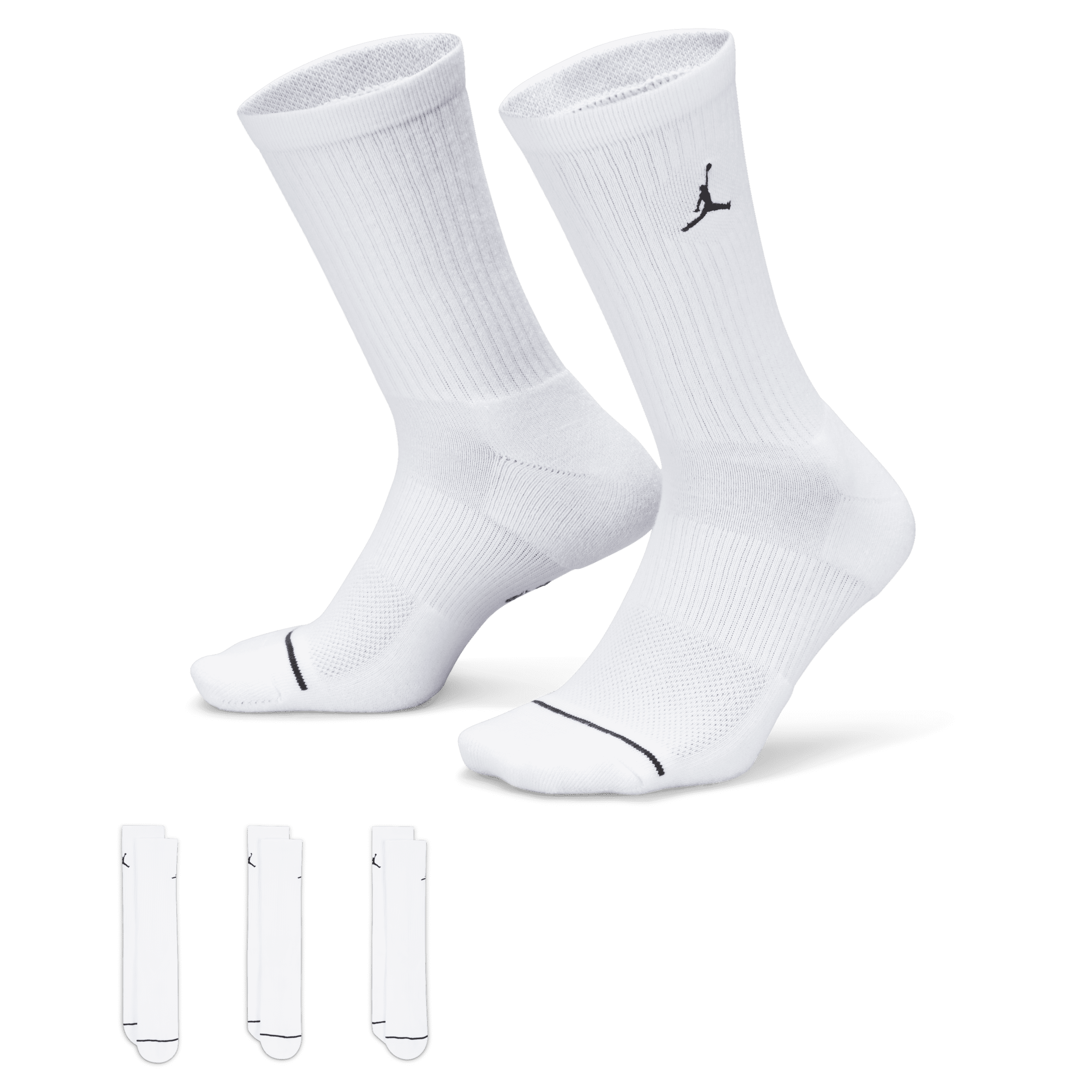 Jordan-hverdagscrewstrømper (3 par) - hvid