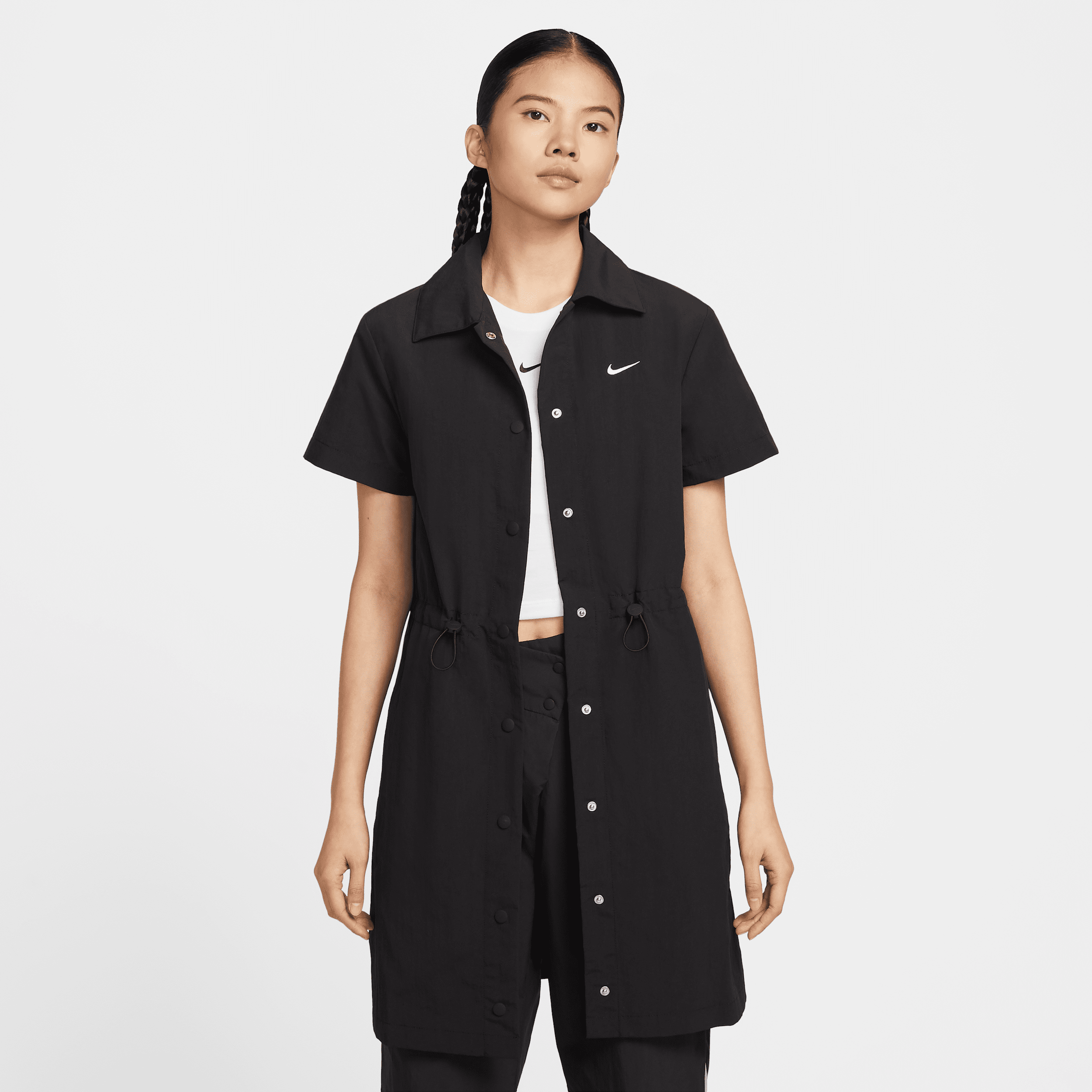 【ナイキ(NIKE)公式ストア】ナイキ スポーツウェア エブリシング ウーブン ウィメンズ ショートスリーブ ミニ ドレス HJ1145-010 ブラック 【ナイキ(NIKE)公式ストア】ナイキ スポーツウェア エブリシング ウーブン ウィメンズ ショートスリーブ ミニ ドレス HJ1145-010 ブラック