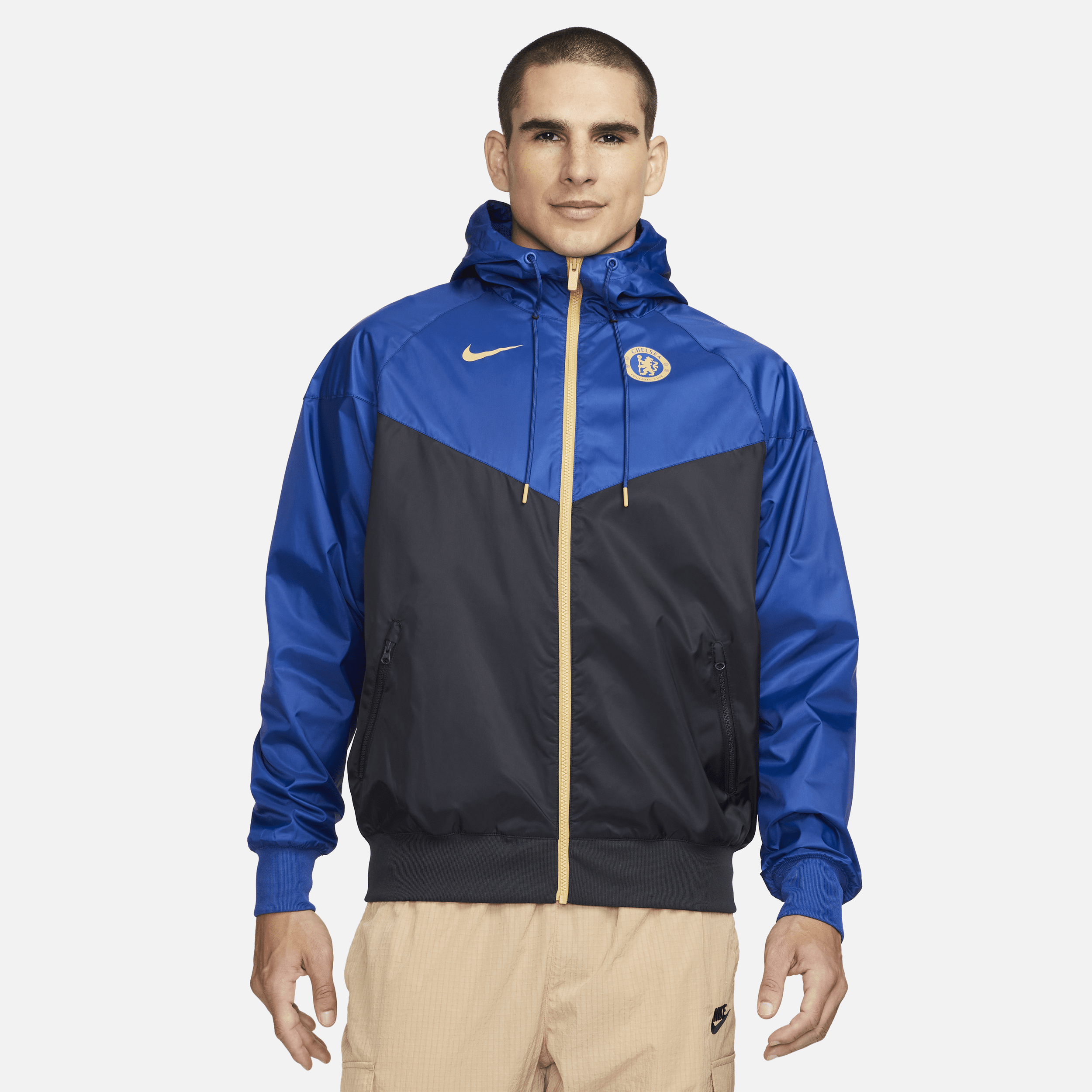 Giacca da calcio in tessuto con cappuccio Nike Chelsea FC Sport Essentials Windrunner – Uomo - Blu
