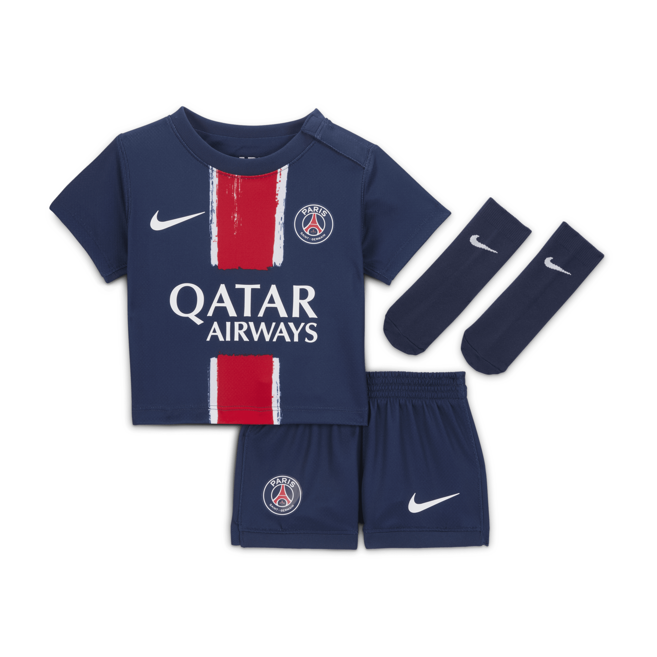 Divisa da calcio replica in 3 pezzi Nike Paris Saint-Germain 2024 Stadium per bebè e bimbo/a – Home - Blu
