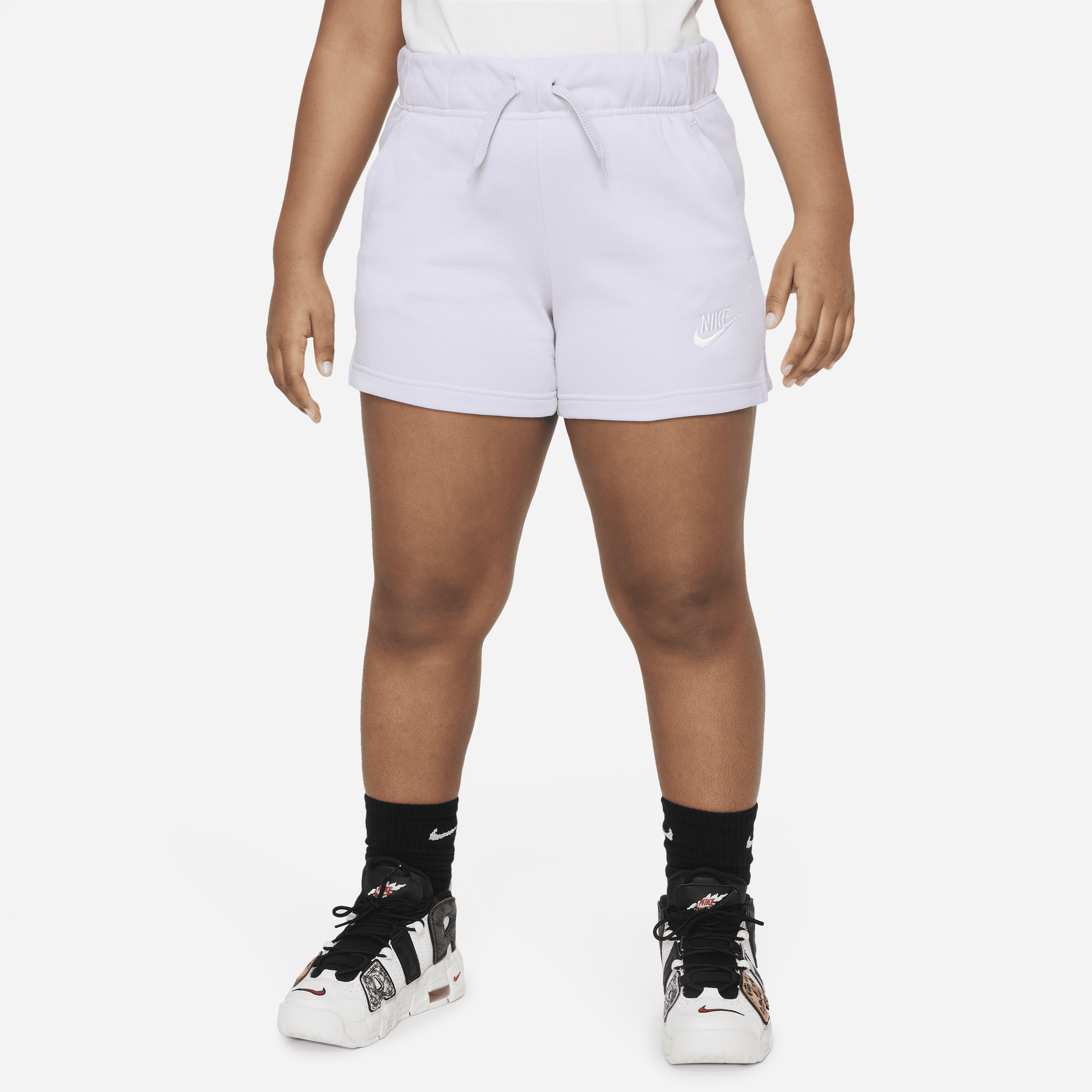 Nike Sportswear Club-shorts i french terry til større børn (piger) (udvidet størrelse) - lilla