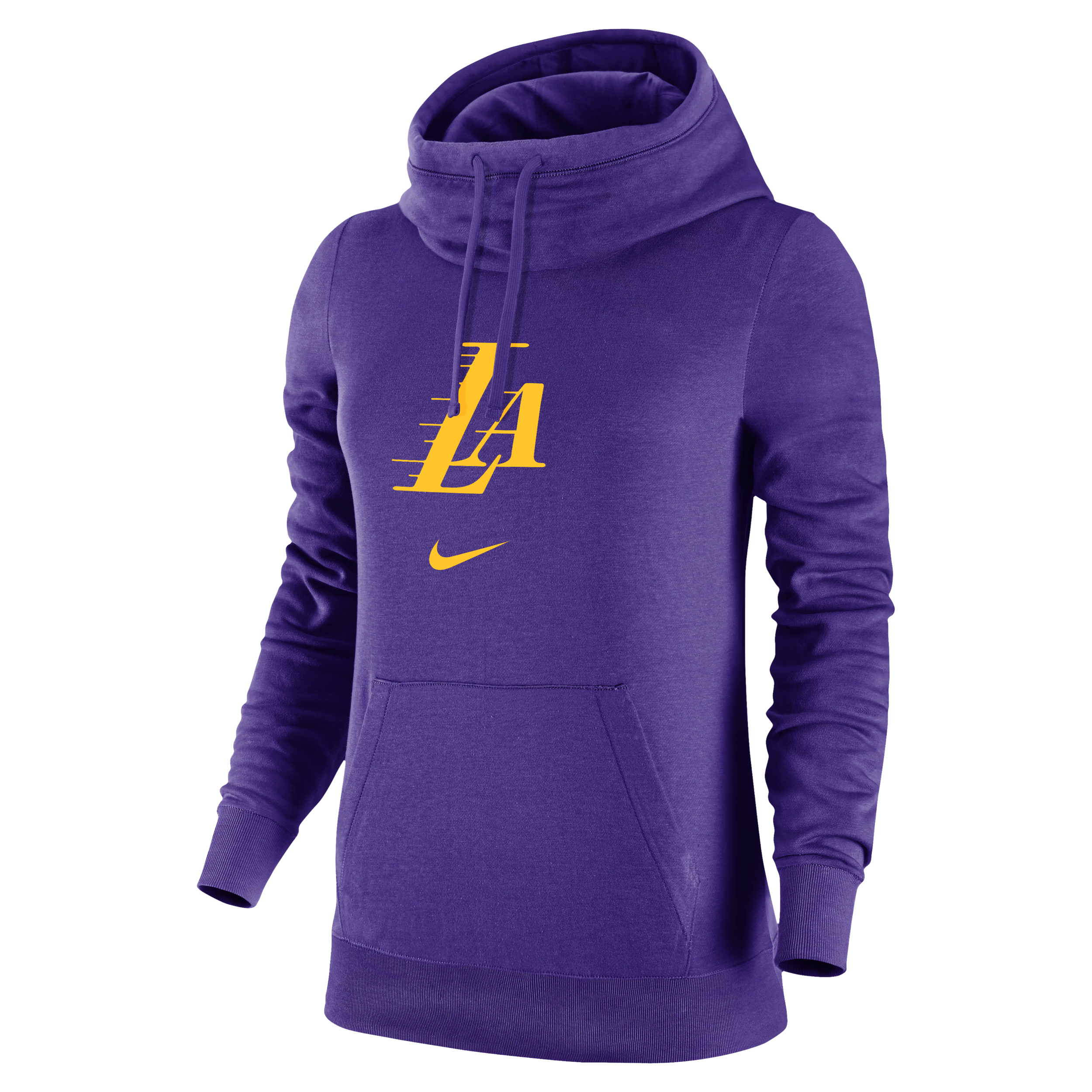Los Angeles Lakers Club Fleece 2023/24 City Edition Nike NBA-hættetrøje med tragthals til kvinder - lilla