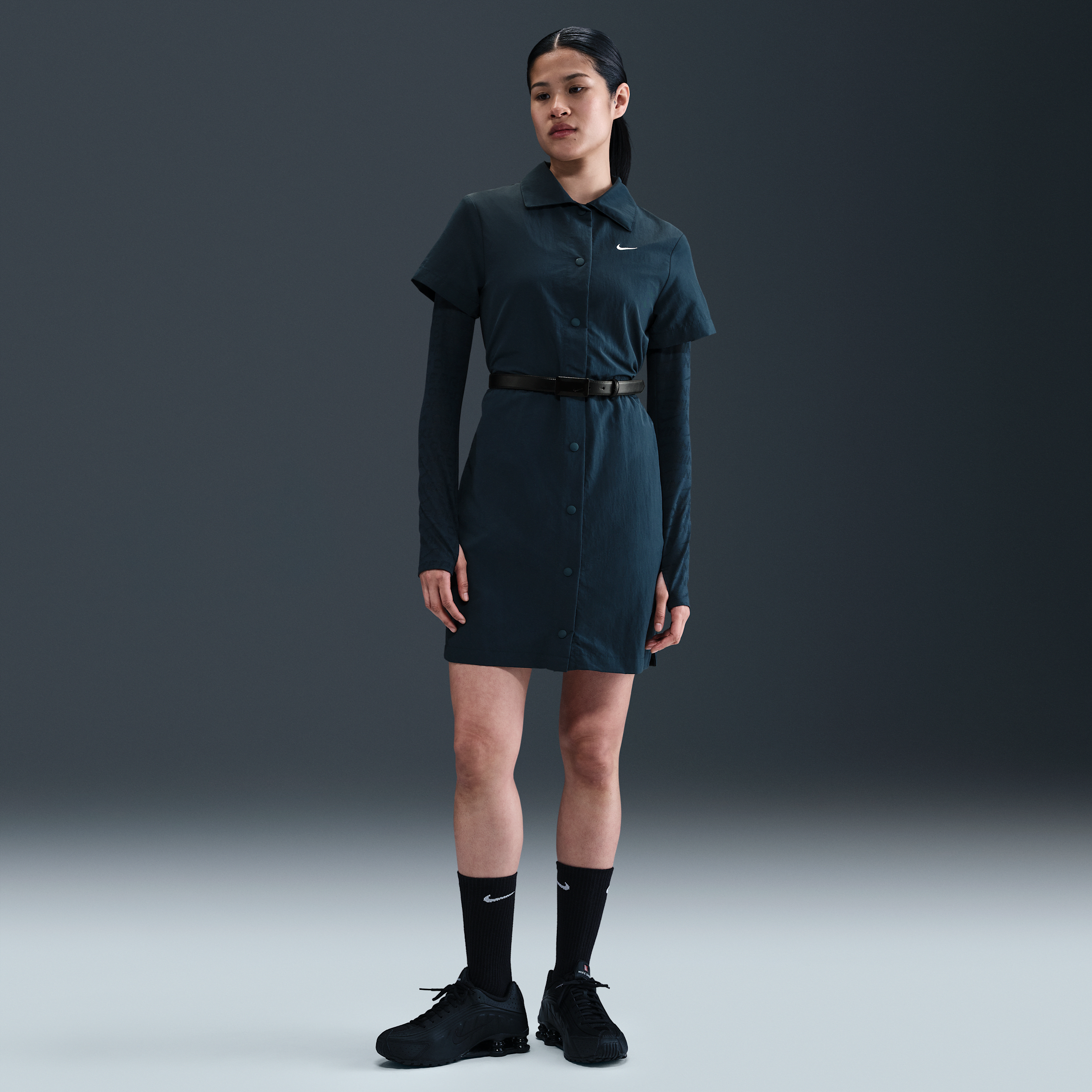 【ナイキ(NIKE)公式ストア】ナイキ スポーツウェア エブリシング ウーブン ウィメンズ ショートスリーブ ミニ ドレス HJ1145-478 ブルー 【ナイキ(NIKE)公式ストア】ナイキ スポーツウェア エブリシング ウーブン ウィメンズ ショートスリーブ ミニ ドレス HJ1145-478 ブルー