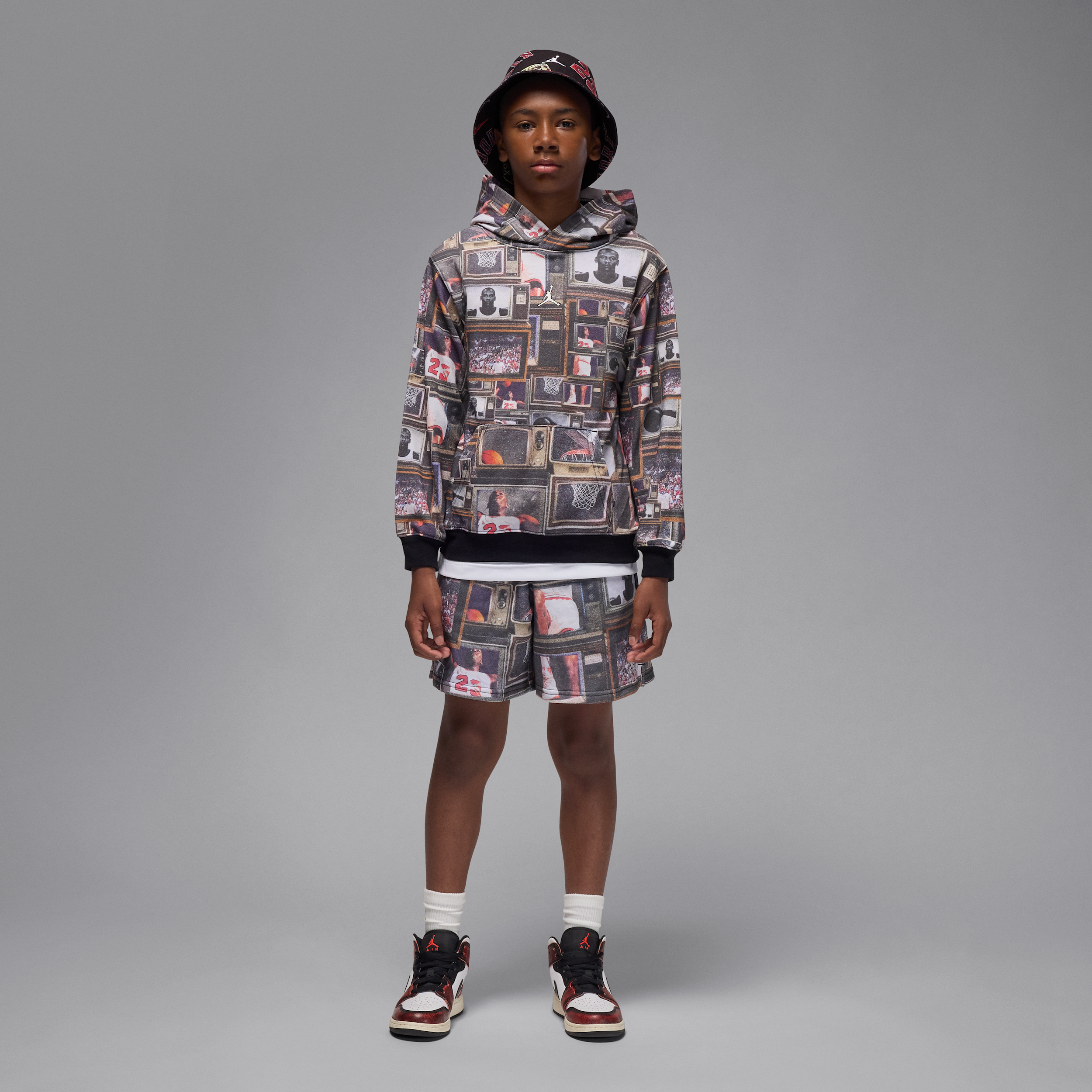 【ナイキ(NIKE)公式ストア】ジョーダン ジュニア ブルックリン プリント フレンチテリー プルオーバー パーカー IO6164-010 ブラック 【ナイキ(NIKE)公式ストア】ジョーダン ジュニア ブルックリン プリント フレンチテリー プルオーバー パーカー IO6164-010 ブラック