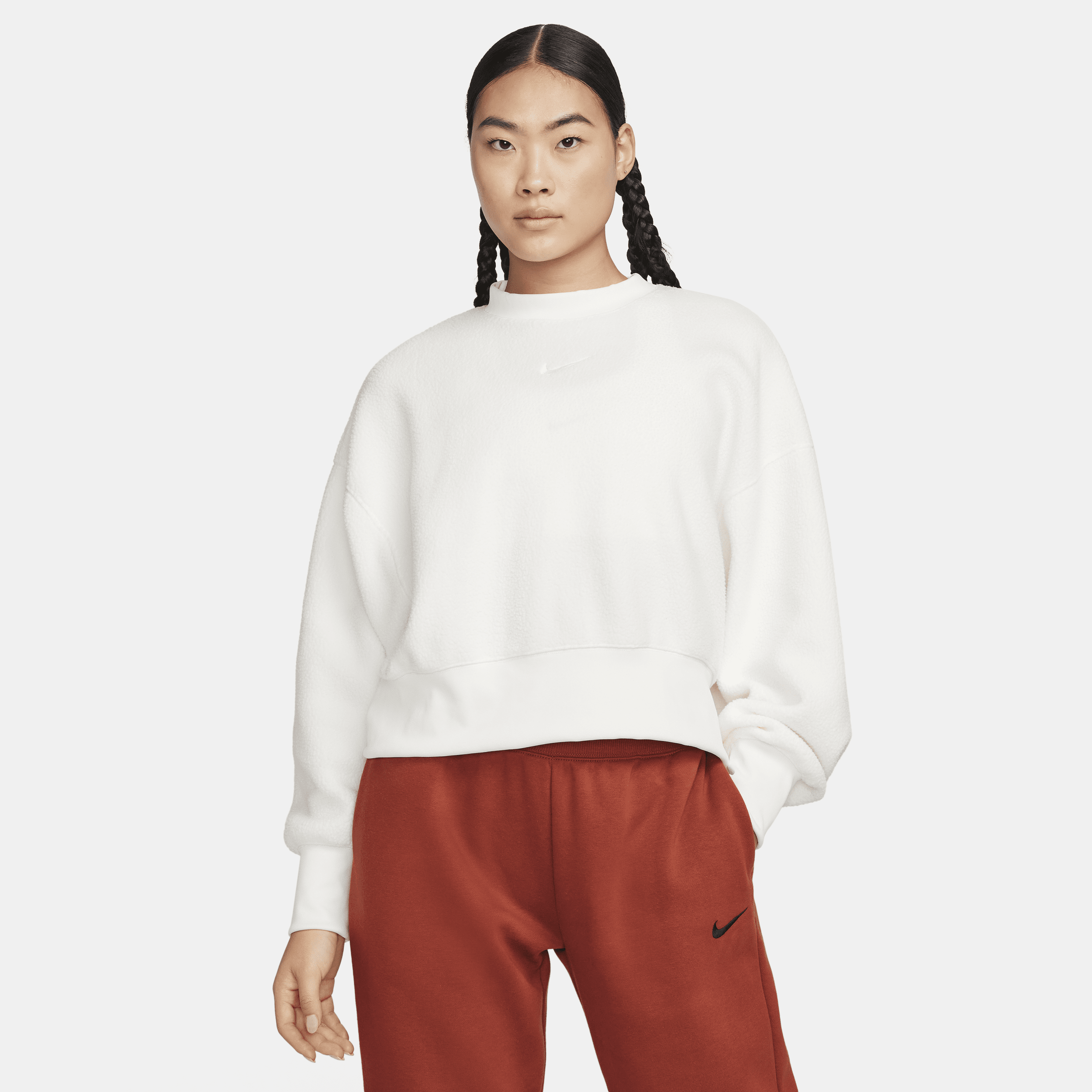 【ナイキ(NIKE)公式ストア】ナイキ スポーツウェア プラッシュ ウィメンズ モッド クロップ クルーネック スウェットシャツ DQ6845-133 ホワイト 【ナイキ(NIKE)公式ストア】ナイキ スポーツウェア プラッシュ ウィメンズ モッド クロップ クルーネック スウェットシャツ DQ6845-133 ホワイト
