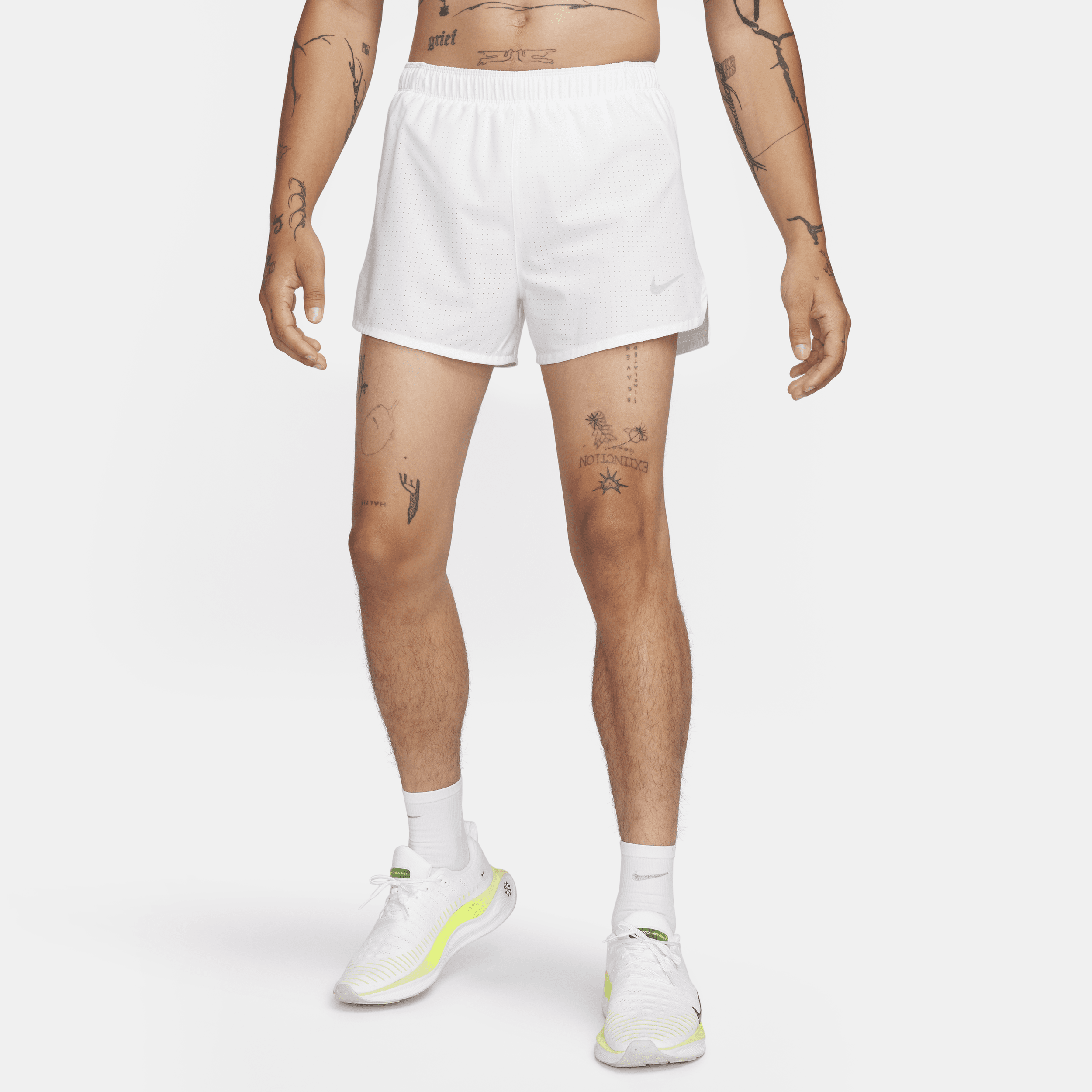 Nike Fast Dri-FIT-løbeshorts med indershorts (8 cm) til mænd - hvid