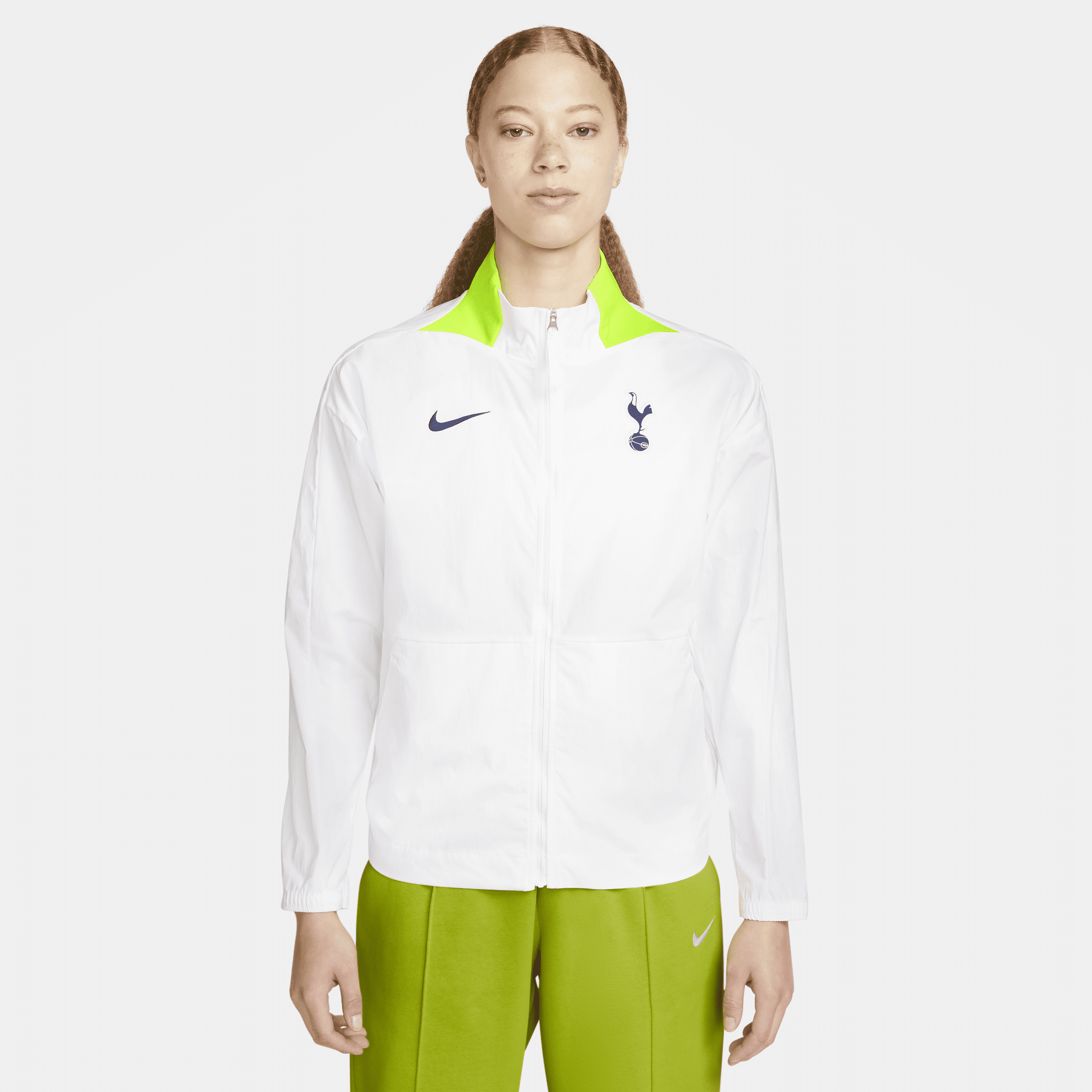 Tottenham Hotspur Nike Dri-FIT-fodboldjakke til kvinder - hvid