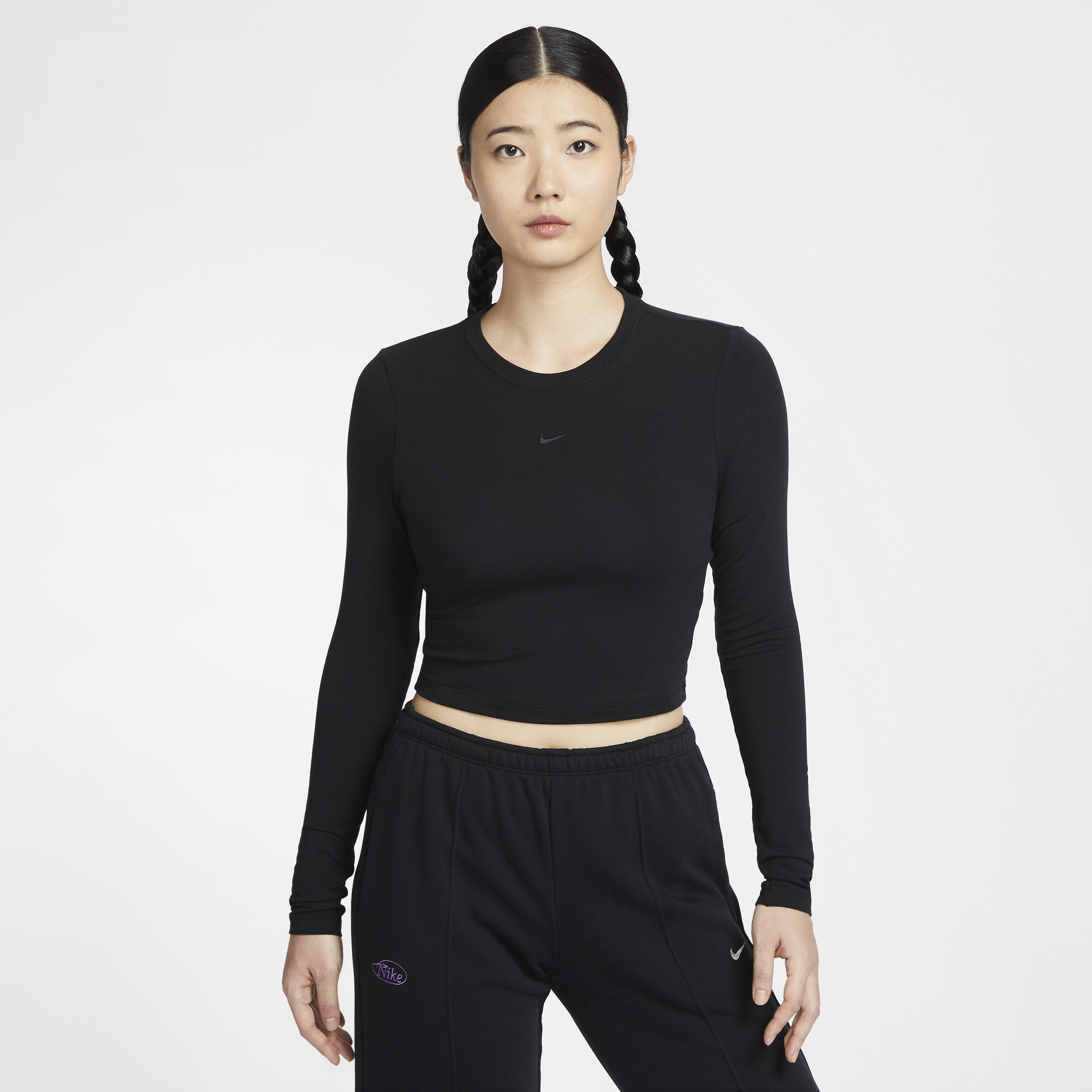【ナイキ(NIKE)公式ストア】ナイキ スポーツウェア チル ニット ウィメンズ スリム ロングスリーブ クロップド トップ HF5323-010 ブラック 【ナイキ(NIKE)公式ストア】ナイキ スポーツウェア チル ニット ウィメンズ スリム ロングスリーブ クロップド トップ HF5323-010 ブラック