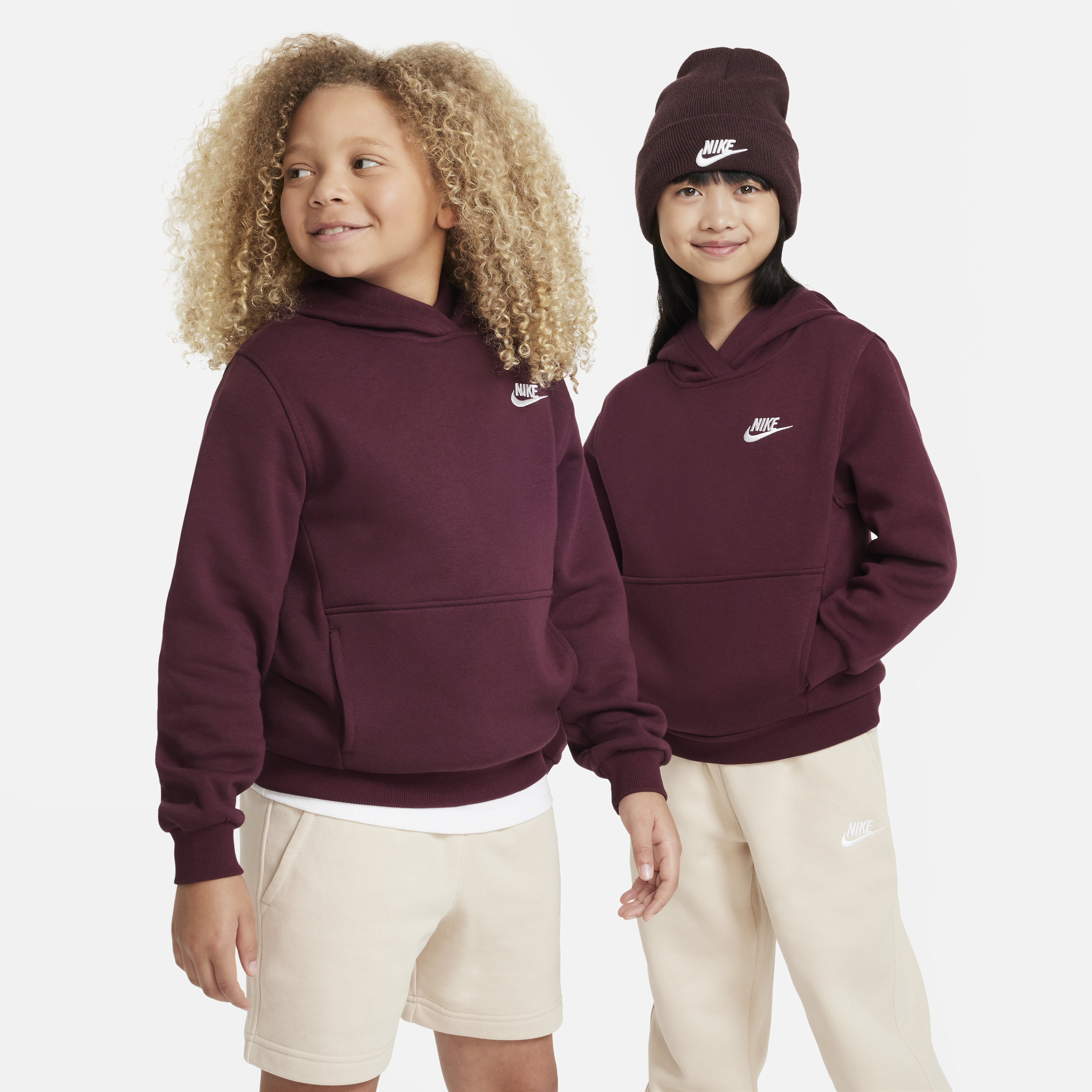 Felpa pullover con cappuccio Nike Sportswear Club Fleece - Ragazzi - Rosso