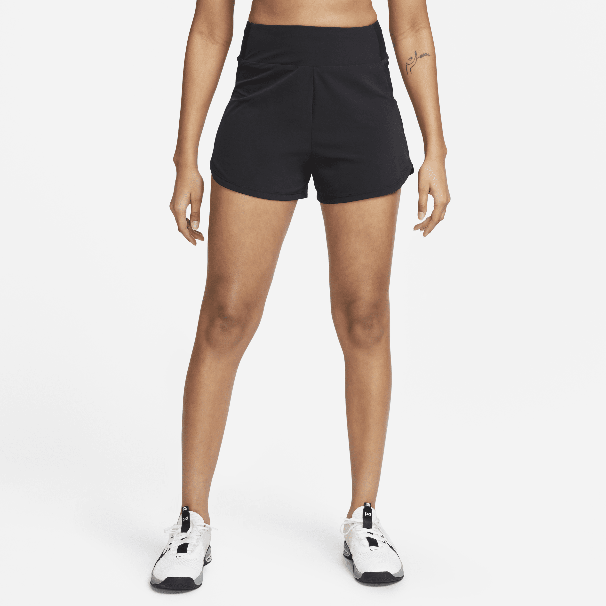 Nike Bliss Pantalón corto deportivo de talle alto con malla interior de 8 cm Dri-FIT - Mujer - Negro