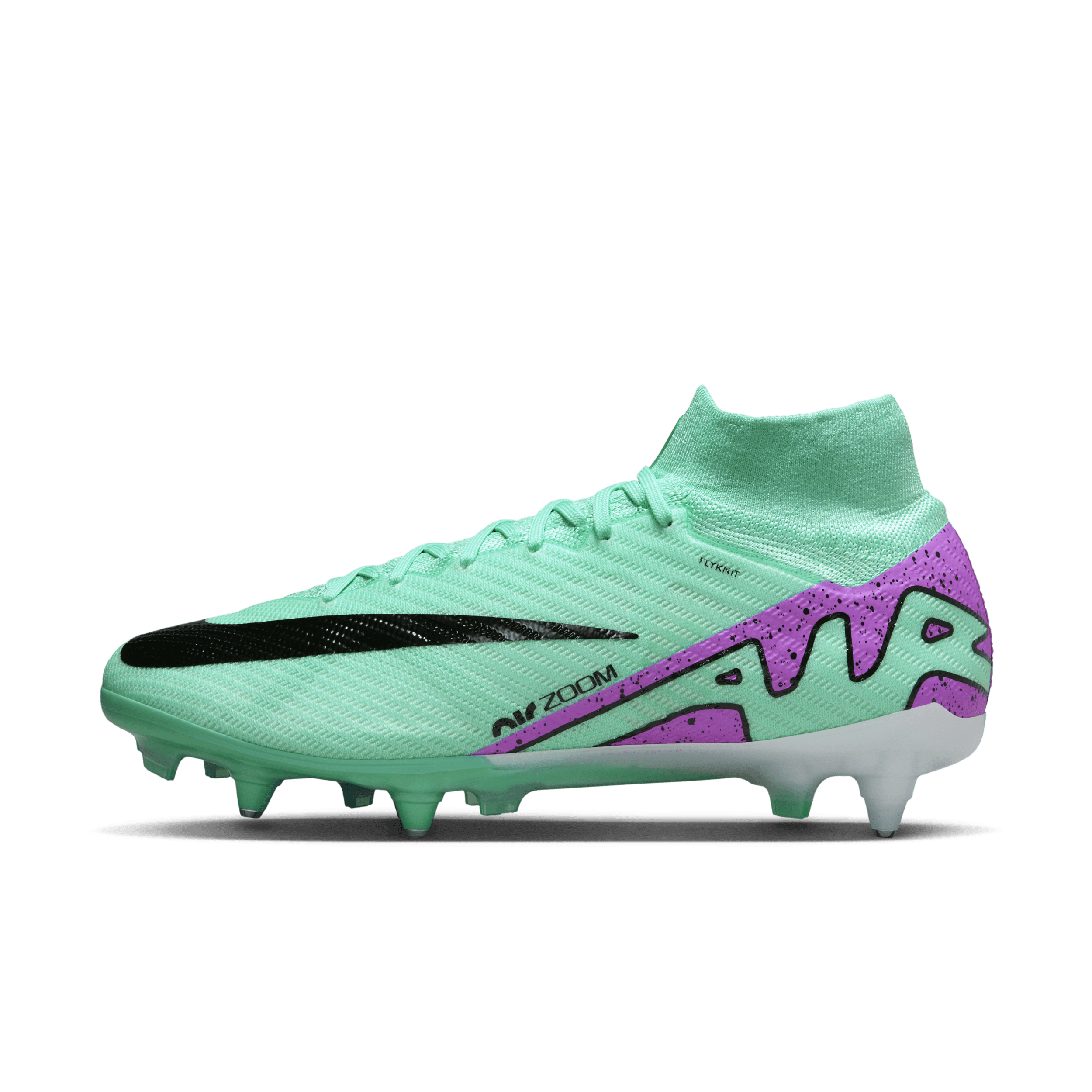 Nike Mercurial Superfly 9 Elite-fodboldstøvler (high-top) til blødt underlag - grøn