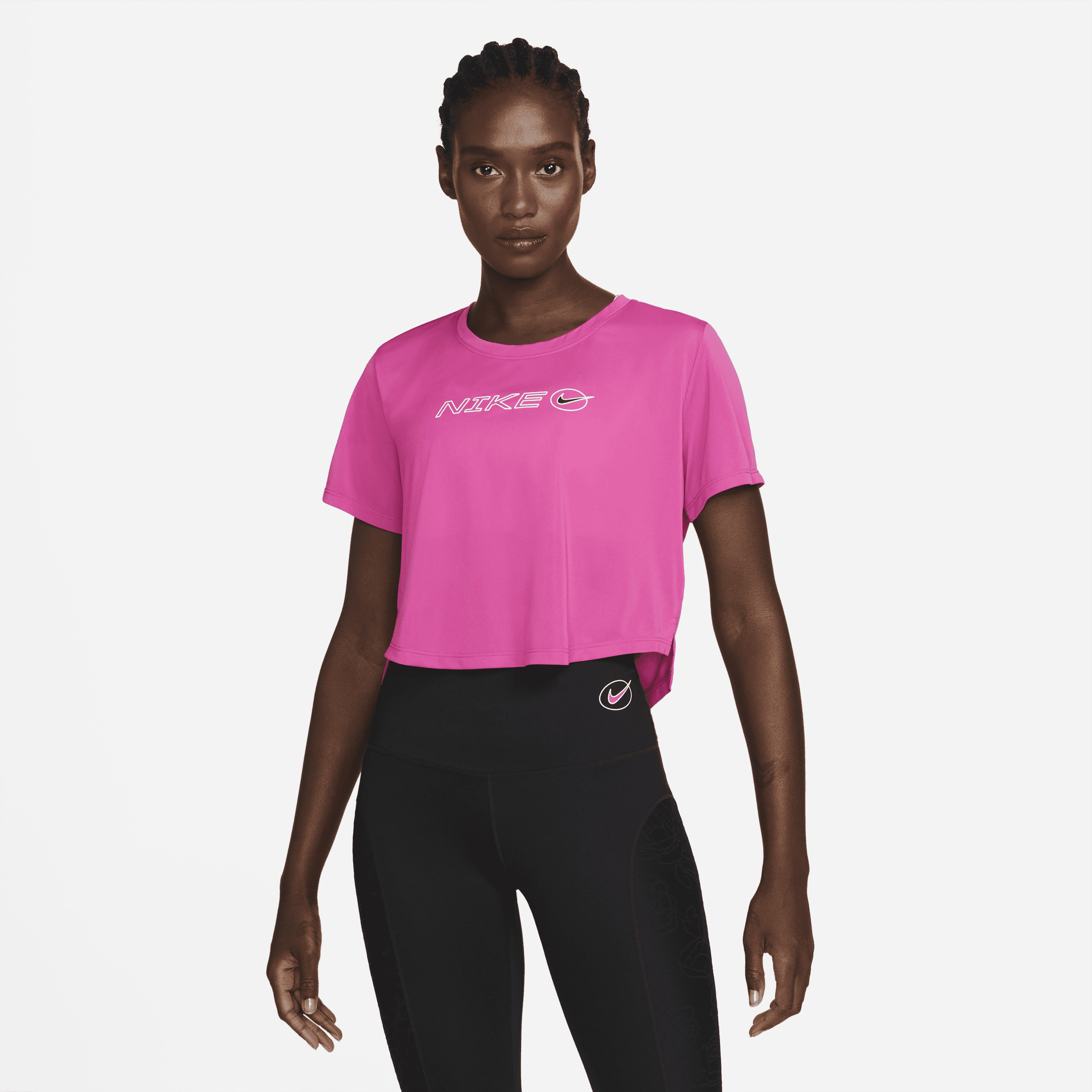 Nike Dri-FIT One Icon Clash-kort træningstop til kvinder - Pink