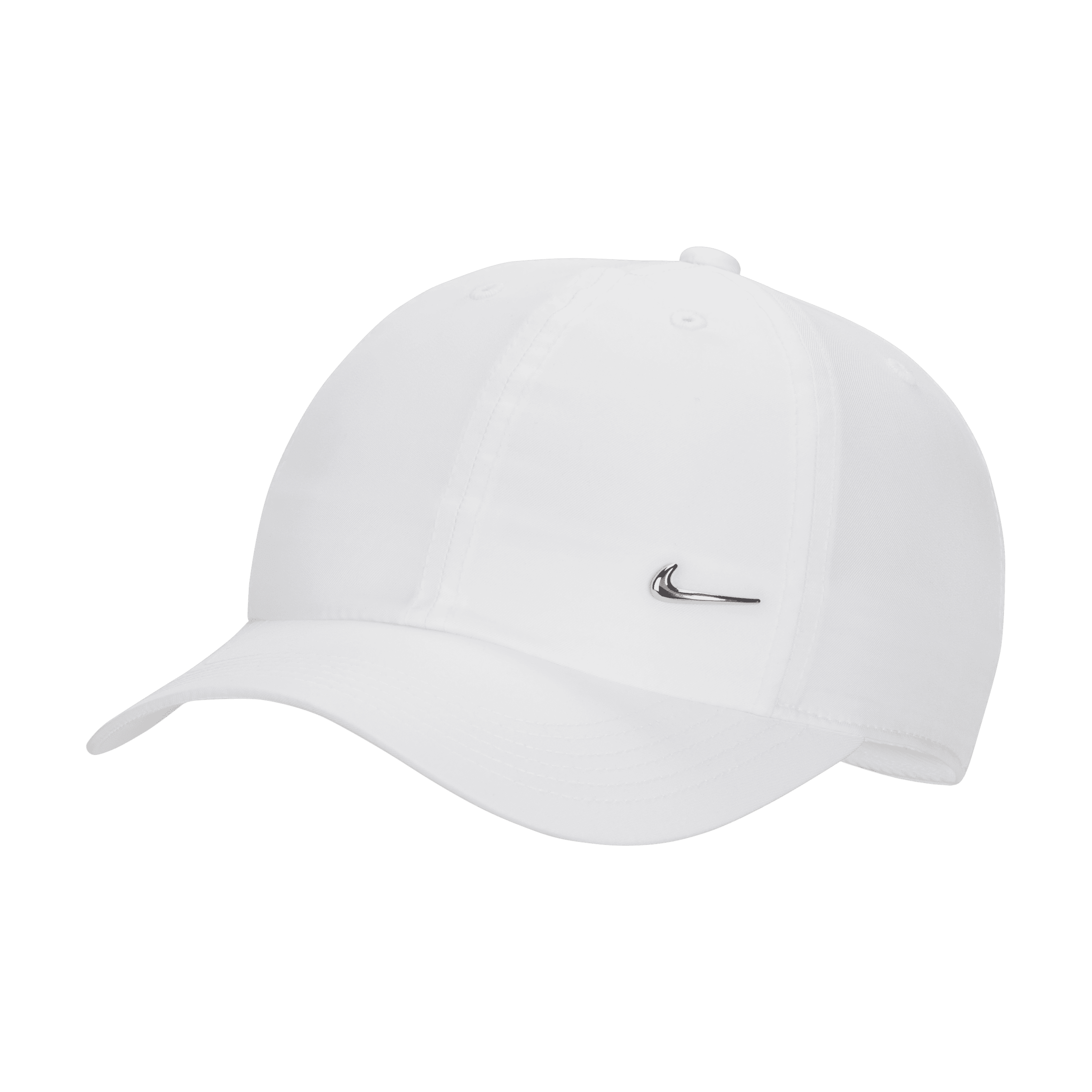 Cappello destrutturato con Swoosh in metallo Nike Dri-FIT Club – Bambini - Bianco