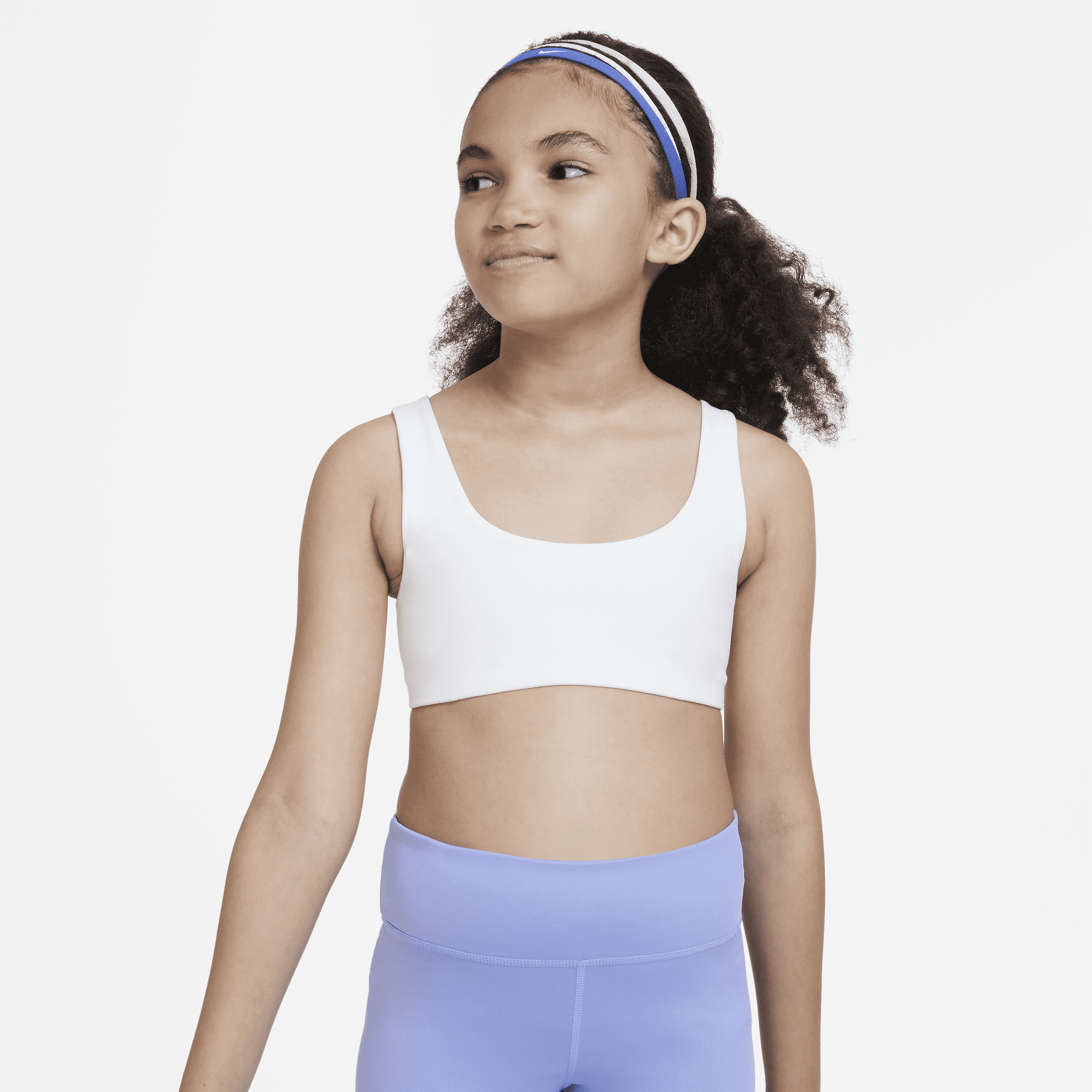 Nike Alate All U Dri-FIT-sports-bh til større børn (piger) - hvid