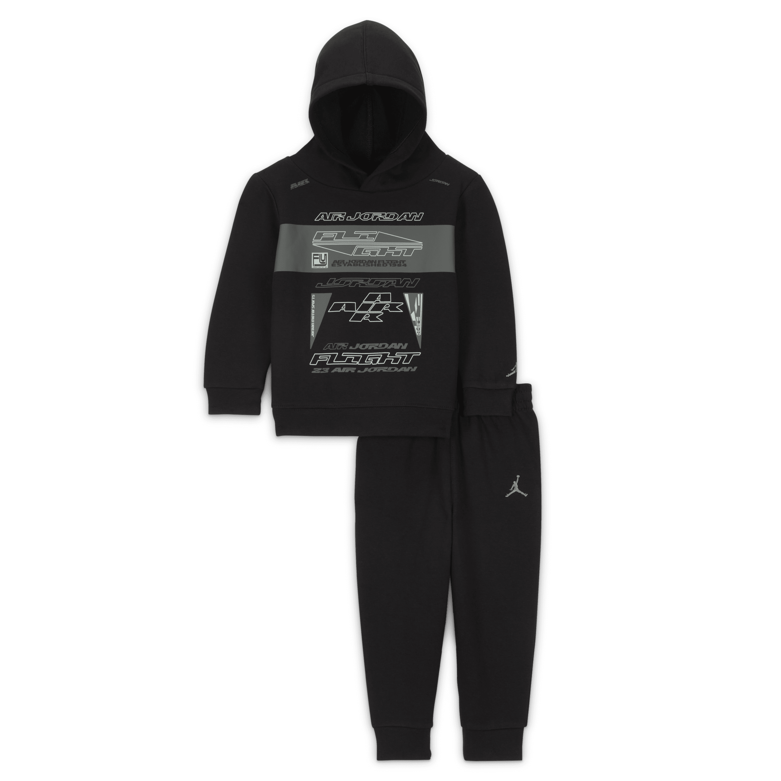 Jordan MJ Flight MVP Conjunto de dos piezas de sudadera de tejido Fleece - Bebé (12-24 M) - Negro