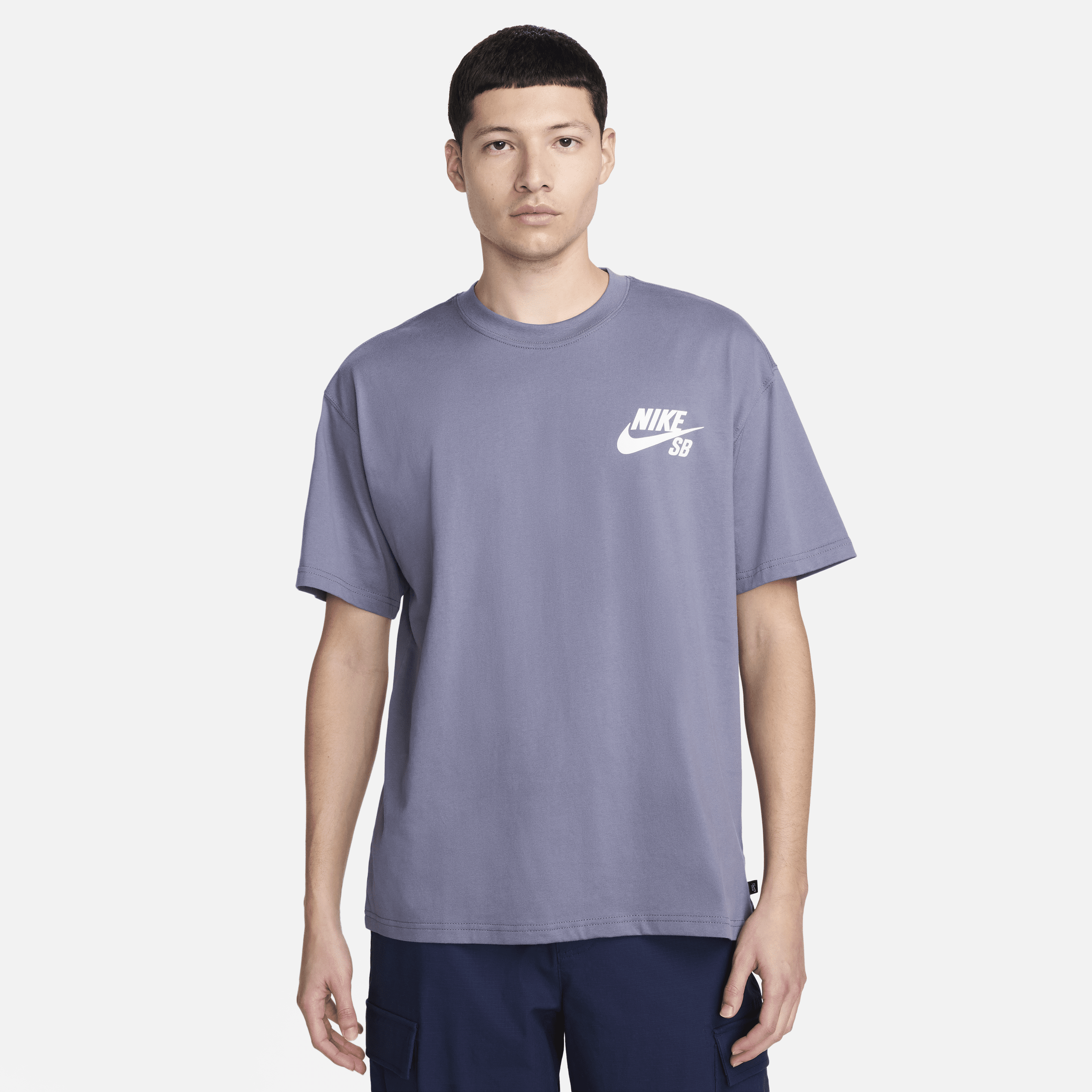 T-shirt da skateboard con logo Nike SB - Grigio