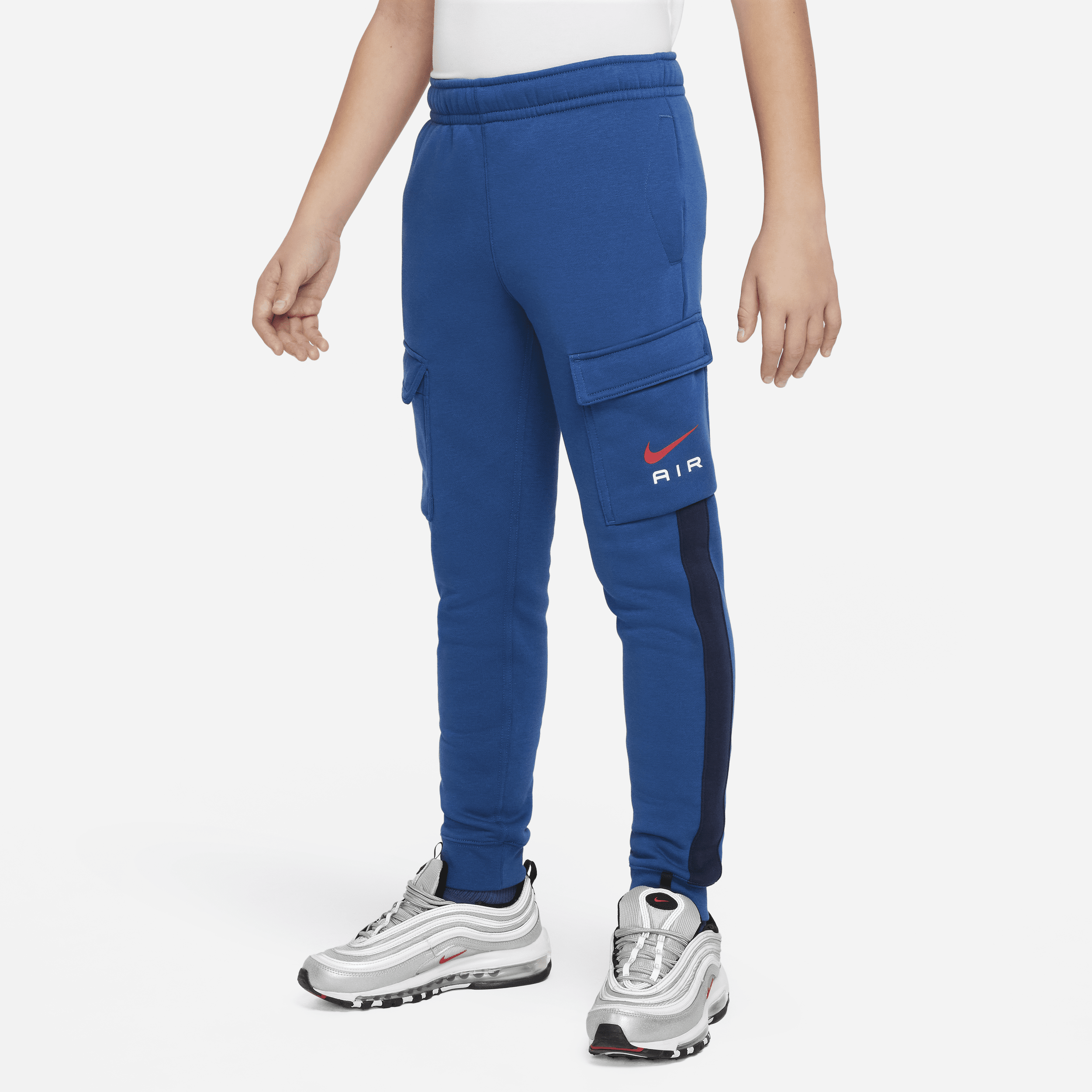 Pantaloni cargo in fleece Nike Air – Ragazzi - Blu
