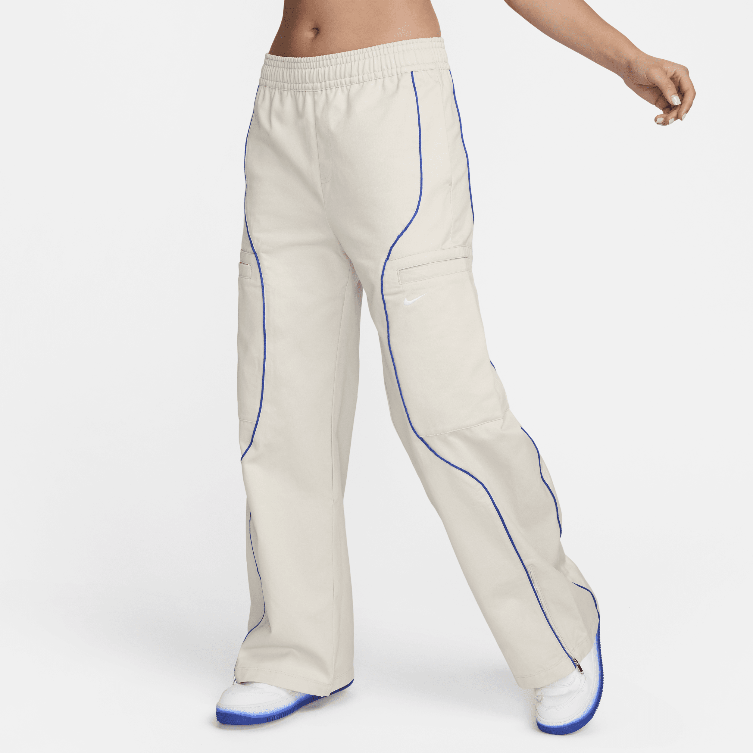 Pantaloni a vita alta in tessuto Nike Sportswear – Donna - Grigio
