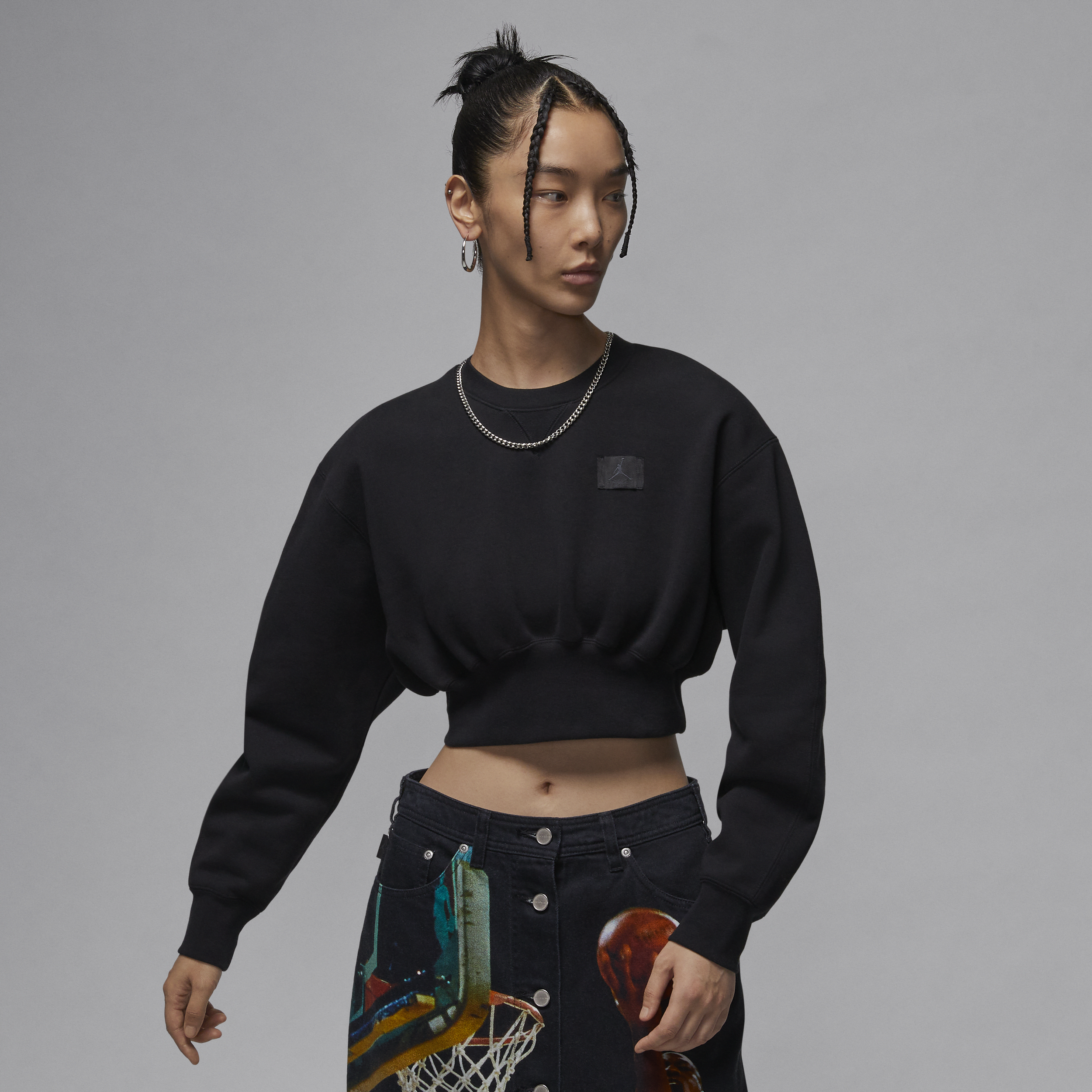 【ナイキ(NIKE)公式ストア】ジョーダン フライト フリース ウィメンズ クロップド スウェットシャツ FV7153-010 ブラック 【ナイキ(NIKE)公式ストア】ジョーダン フライト フリース ウィメンズ クロップド スウェットシャツ FV7153-010 ブラック