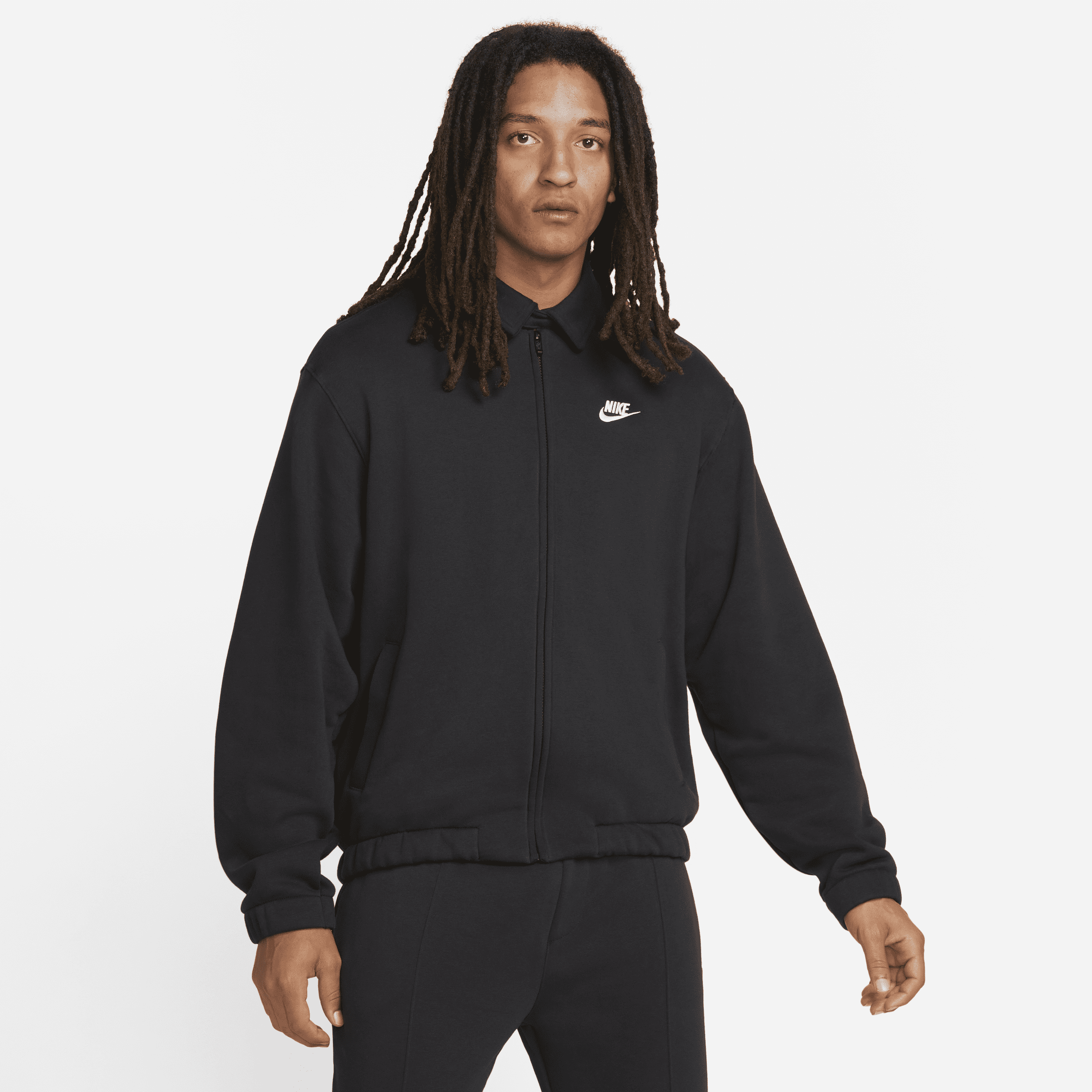 Nike Club Fleece Harrington-jakke til mænd - sort