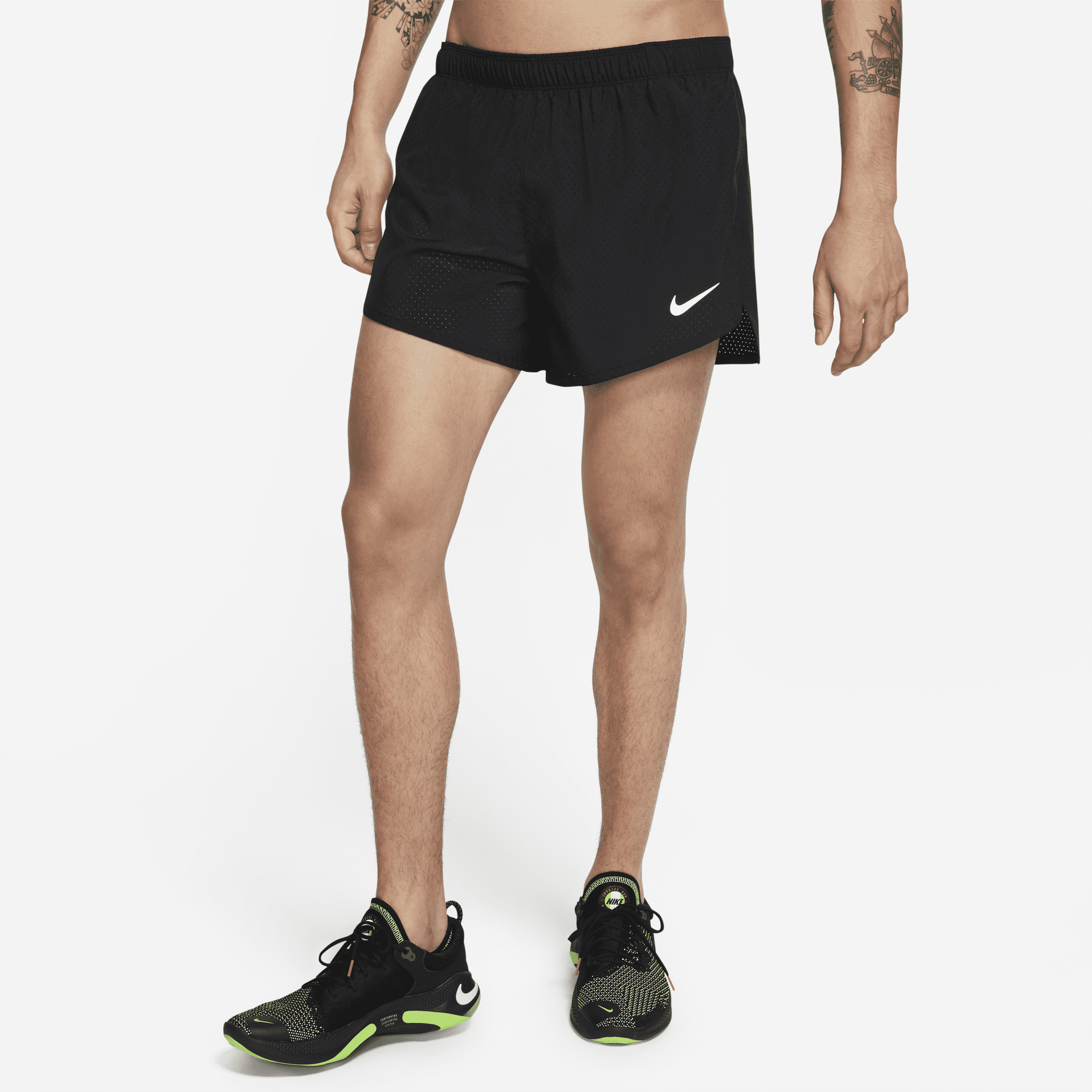 Nike Fast Gevoerde racingshorts voor heren (10 cm) - Zwart