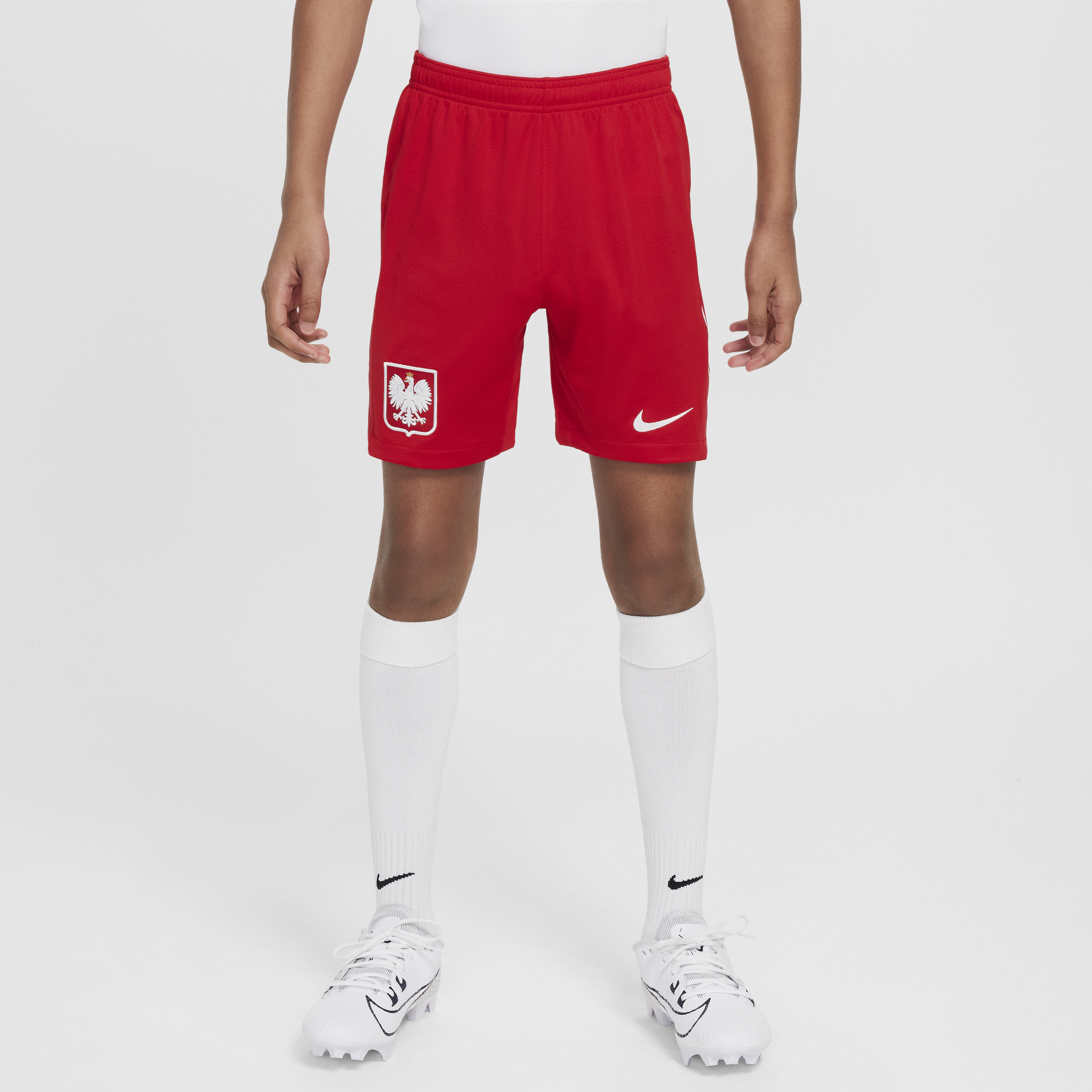 Shorts da calcio replica Nike Dri-FIT Polonia 2024/25 Stadium per ragazzo/a – Home/Away - Rosso
