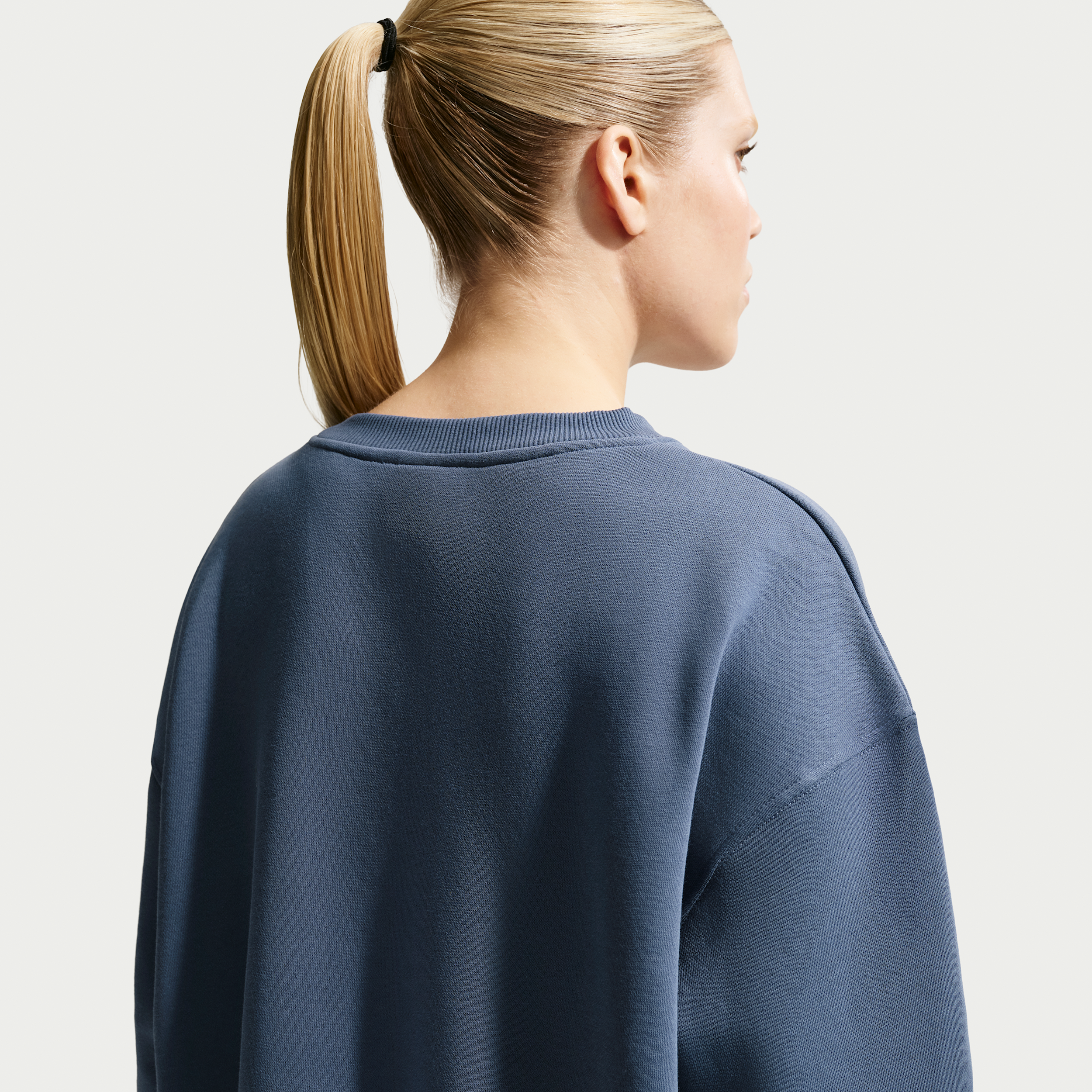 Nike Phoenix Oversized Crew-Neck Sweatshirt - Blue - Fleece