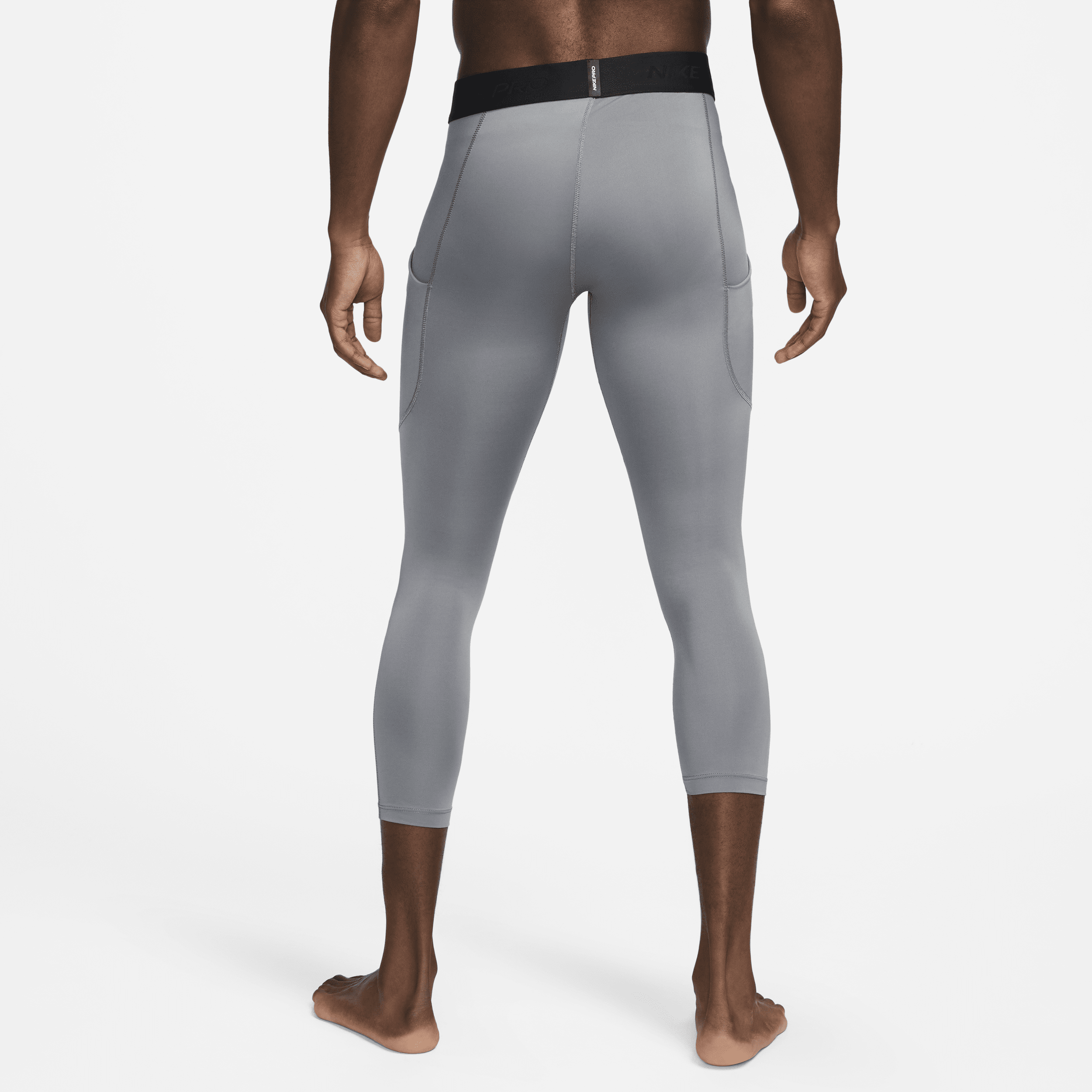 Nike Pro Men s Dri FIT 3 4 Length Fitness Tights Grey Polyester Elastane FB7950 084 FOOTY.COM