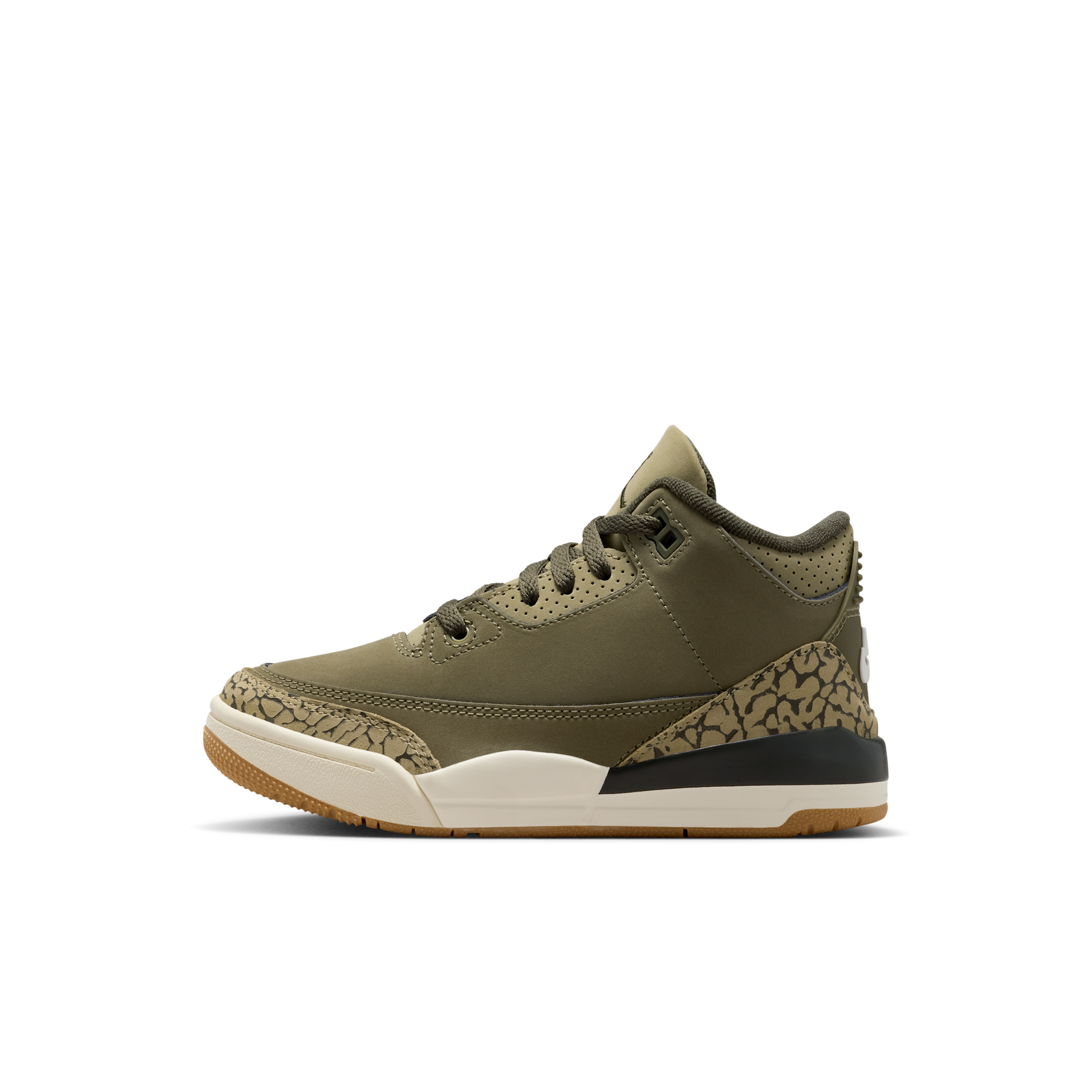 【ナイキ(NIKE)公式ストア】ジョーダン 3 レトロ "Medium Olive" リトルキッズシューズ DM0966-202 グリーン 【ナイキ(NIKE)公式ストア】ジョーダン 3 レトロ "Medium Olive" リトルキッズシューズ DM0966-202 グリーン