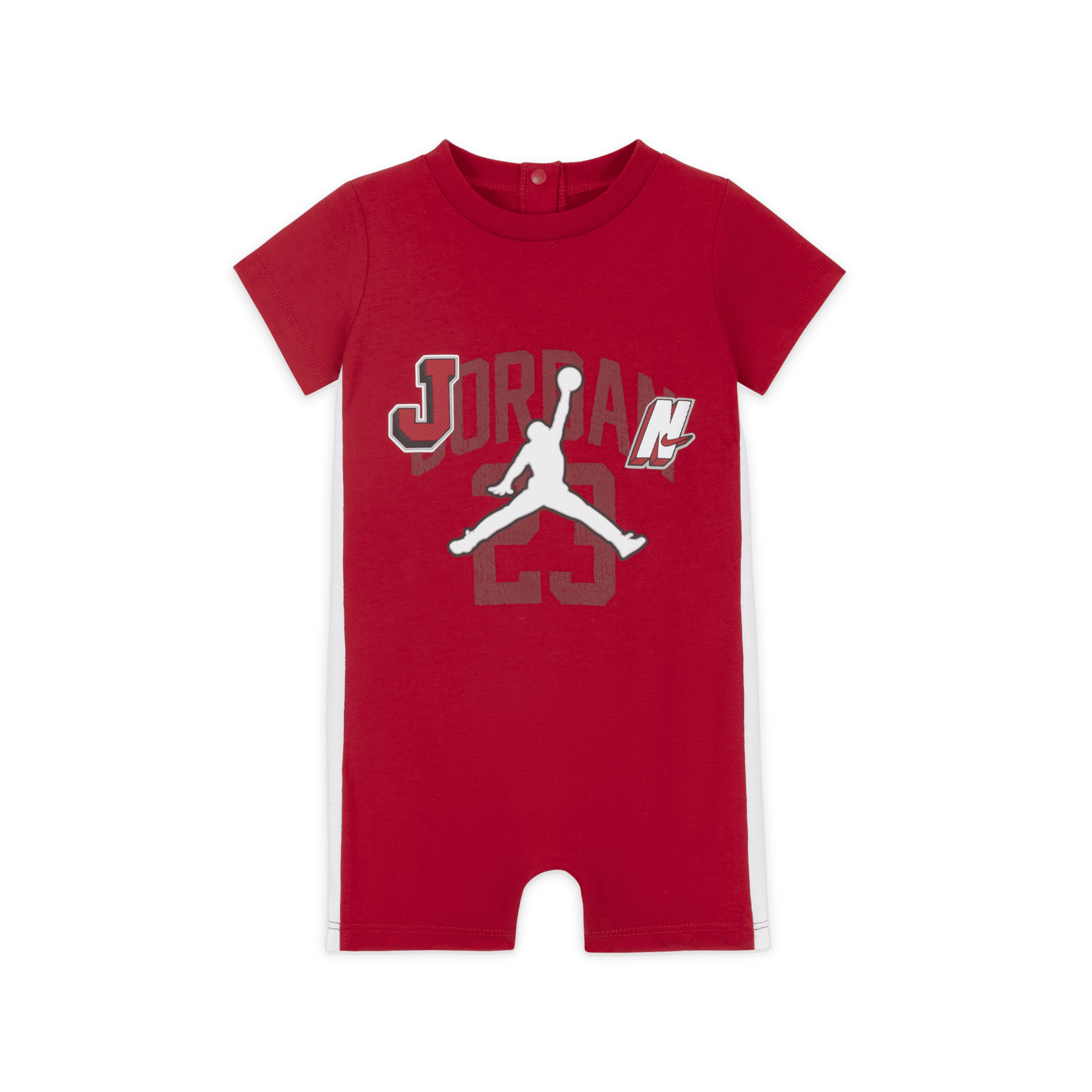Jordan Gym 23-buksedragt i maskinstrik til babyer (3-6 mdr.) - rød