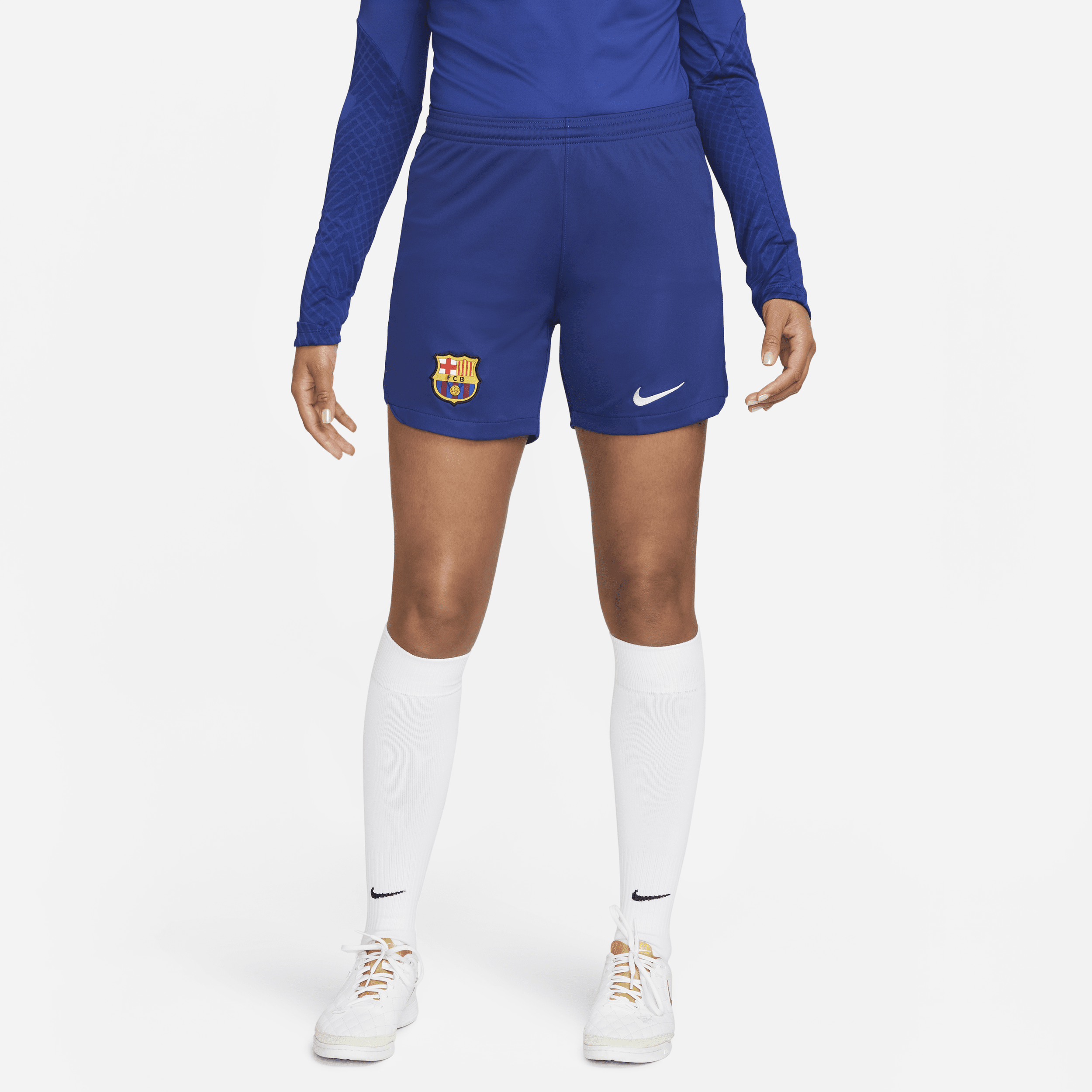 FC Barcelona 2023/24 Stadium Home Nike Dri-FIT-fodboldshorts til kvinder - blå