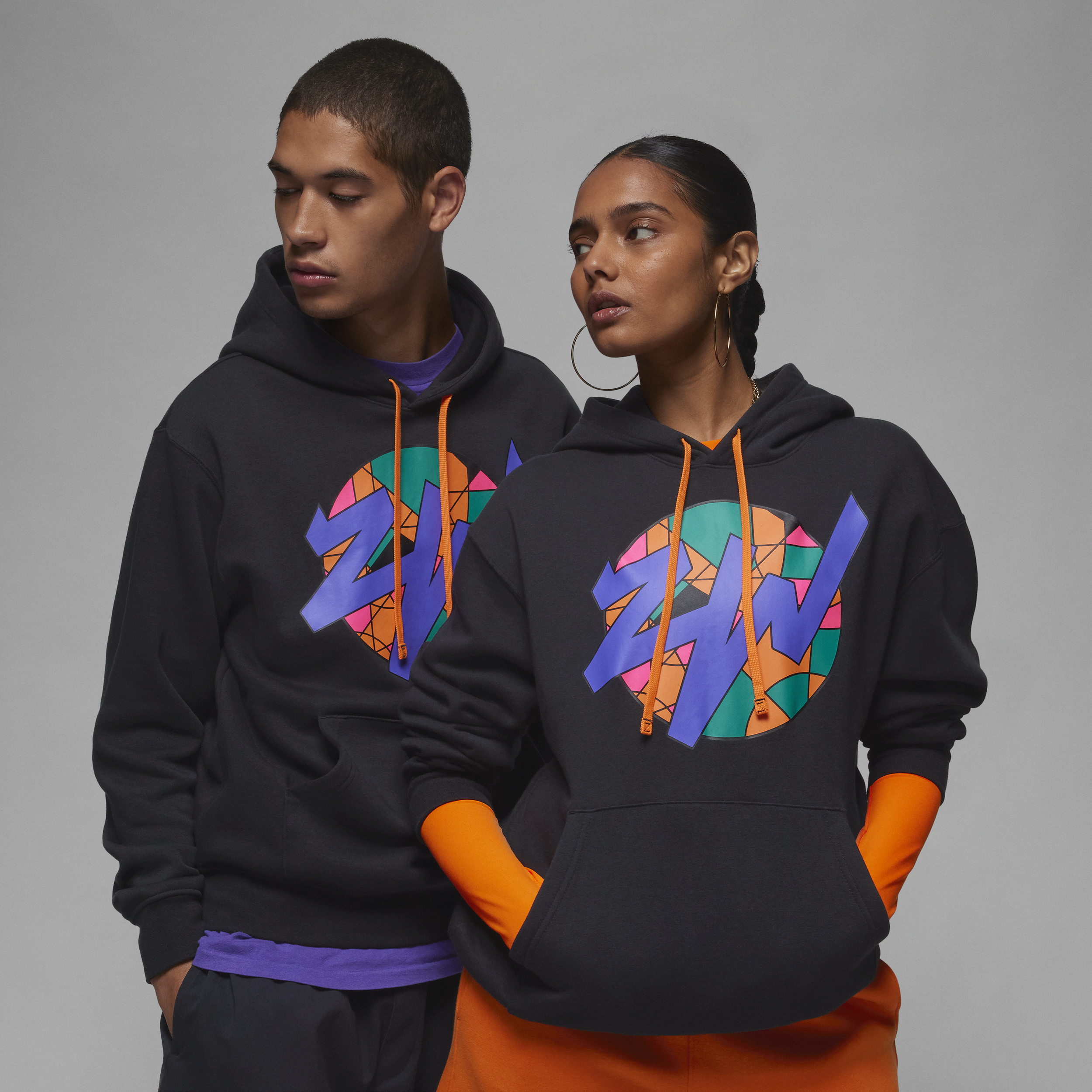 Nike Zion-pullover-hættetrøje i fleece med grafik - sort
