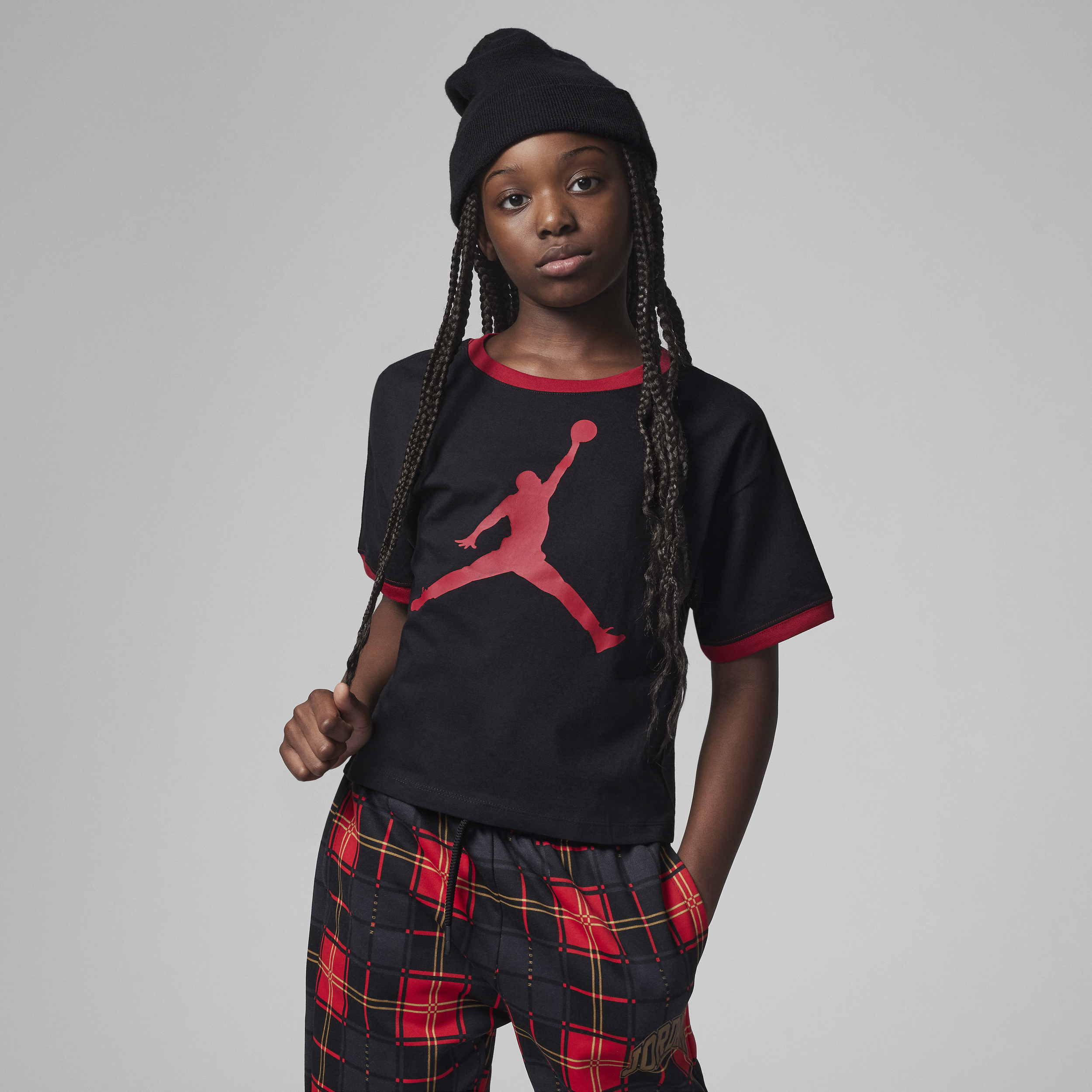 Jordan Essentials Ringer Tee T-shirt voor kids - Zwart