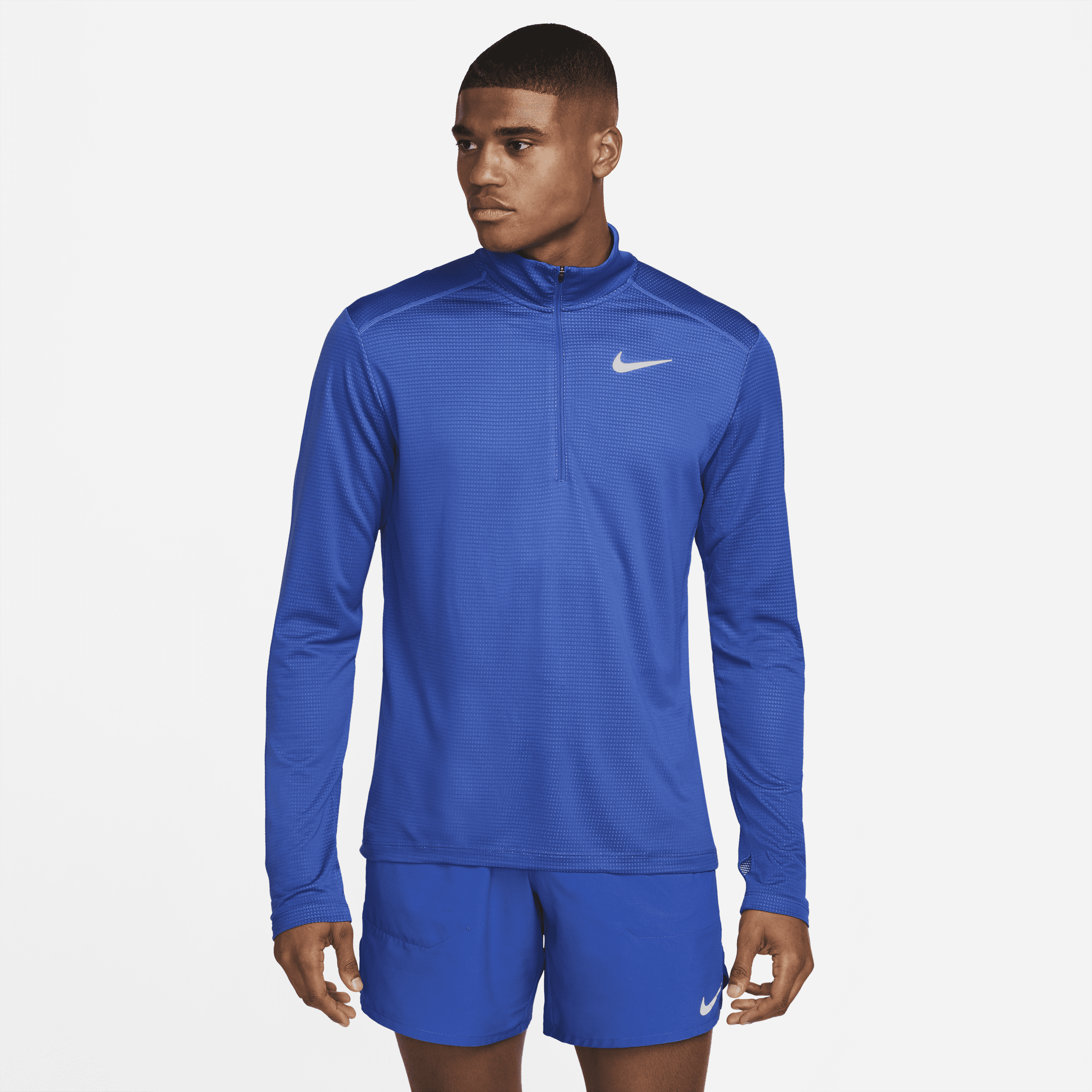 Nike Pacer-løbeoverdel med 1/2 lynlås til mænd - blå