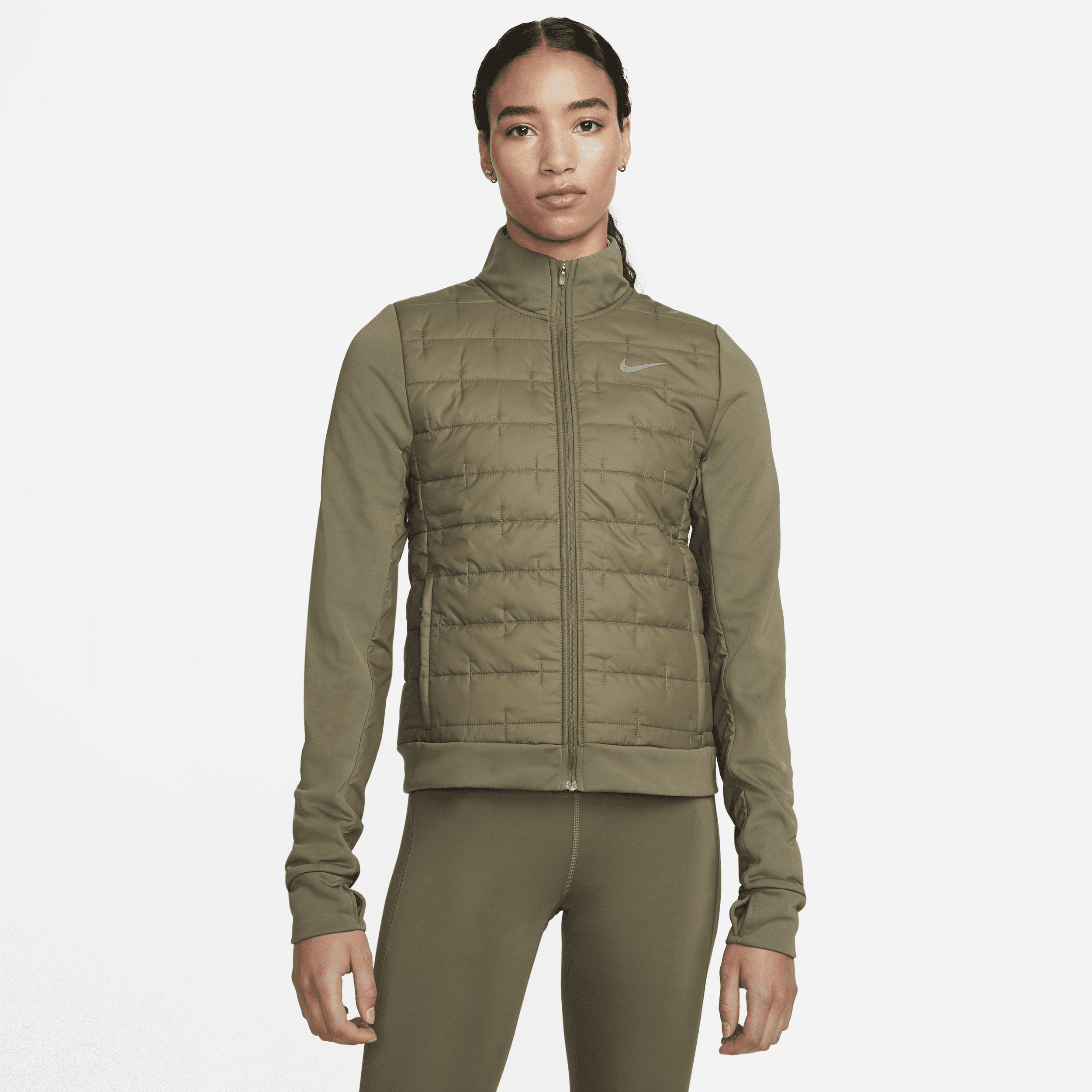 Nike Therma-FIT-jakke med syntetisk fyld til kvinder - grøn