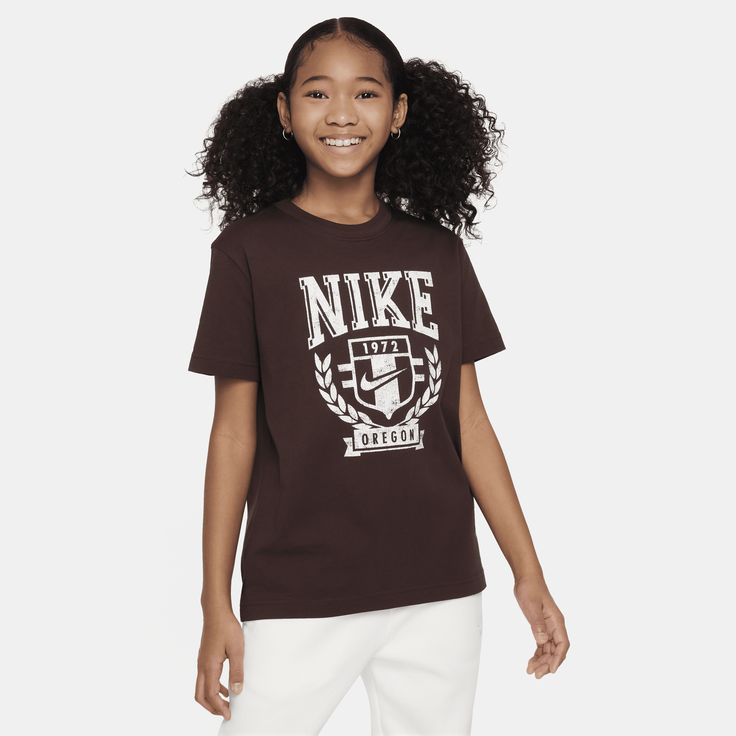 Nike Sportswear-T-shirt til større børn (piger) - brun