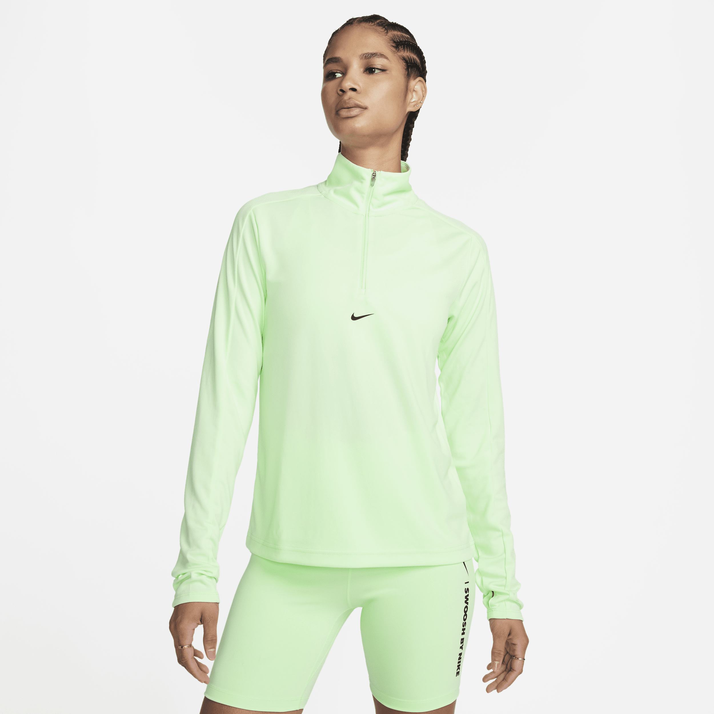 Nike Pacer Dri-FIT damestrui met korte rits - Groen